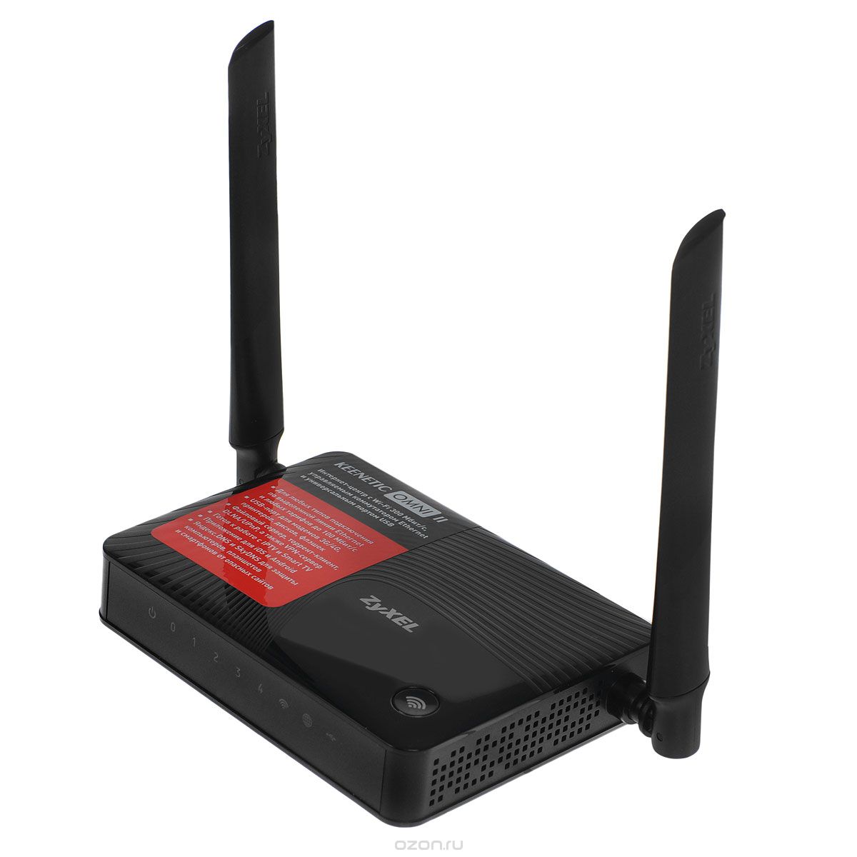 Zyxel Keenetic Omni II интернет-центрKeenetic Omni II Zyxel Keenetic Omni II интернет-центрKeenetic Omni IIKeeneti Zyxel Keenetic Omni II предназначен прежде всего для надежного и удобного подключения вашего дома к Интернету и IP-телевидению по выделенной линии Ethernet через провайдеров, использующих любые типы подключения (IPoE, PPPoE, PPTP, L2TP, 802.1X, VLAN 802.1Q, IPv4/IPv6). При этом он дает полную скорость по тарифам до 100 Мбит/с (и выше в дуплексе) независимо от вида подключения и характера нагрузки. Фирменные технологии Link Duo и TV Port позволяют получить одновременно доступ и в Интернет, и к локальным сервисам провайдера. Кроме того, Keenetic Omni II может обеспечивать подключение к Интернету через десятки популярных USB-модемов 3G/4G, DSL-модем или провайдерский PON-терминал с портом Ethernet, а также через провайдерский или частный хот-спот Wi-Fi (в так называемом режиме Wireless ISP). Благодаря управляемому коммутатору и операционной системе NDMS вы можете организовать подключение любыми описанными выше способами к нескольким провайдерам...