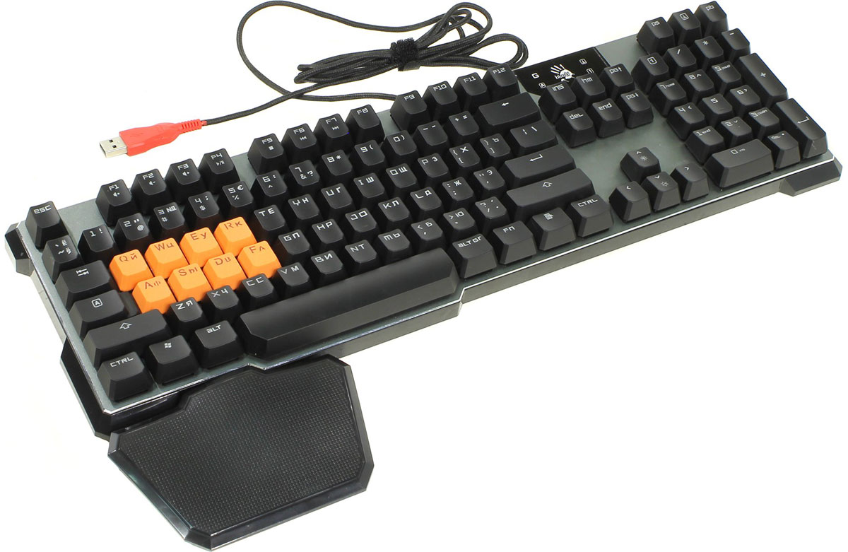 Игровая клавиатура A4Tech Bloody B720, Grey Black326283 Игровая клавиатура A4Tech Bloody B720, Grey Black326283Игровая клавиатура A4Tech Bloody B720 с оптическими переключателями идеально подойдет для современных геймеров. Инновационная технология Light Strike использует оптические переключатели, обеспечивающие непревзойденное время отклика до 0.2 мс! При этом отсутствует громкий металлический звук при нажатии. Данная модель имеет ресурс 100 млн. нажатий, а также эффективную защиту от пыли и влаги. Оптические переключатели защищены 6 мм барьером, чтобы предотвратить попадание жидкости. Усиленный пробел Двойные винты + двойные пружины + компенсирующая планка предназначены для большей прочности. Благодаря технологии Dual-color injection клавиши никогда не сотрутся. Нескользящие резиновые ножки предотвращают вибрацию и скольжение клавиатуры во время игры. Игровой режим Gaming Mode Нажатие Fn + F8 деактивирует кнопки Windows для предотвращения случайного вылета из игровой сессии. Парящие клавиши с эргономичным...