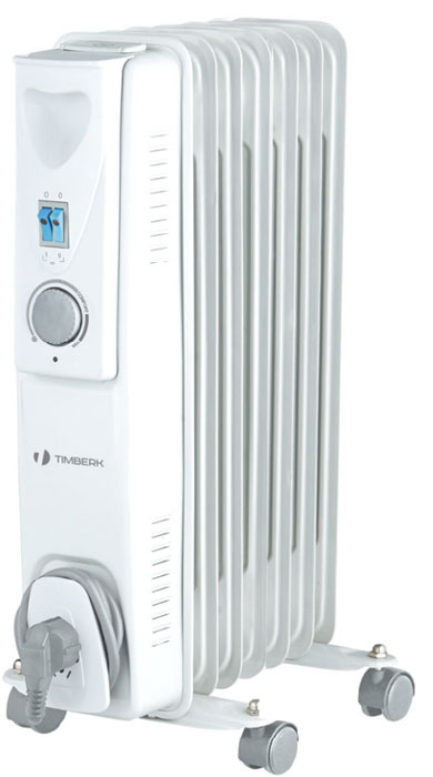 Timberk TOR 21.1507 ACX масляный электрический радиаторTOR 21.1507 ACX Timberk TOR 21.1507 ACX масляный электрический радиаторTOR 21.1507 ACXМасляный обогреватель Timberk TOR 21.1507 ACX имеет три ступени мощности для выбора оптимального режима обогрева. Для удобства перемещения обогревателя предусмотрены роликовые колеса. Устройство для намотки шнура питания упрощает хранение обогревателя. Классический тип секций и элегантный дизайн Встроенный регулируемый термостат Механизм защиты от перегрева и замерзания Технология Steel Safety - исключает проблему утечки масла и гарантирует надежность