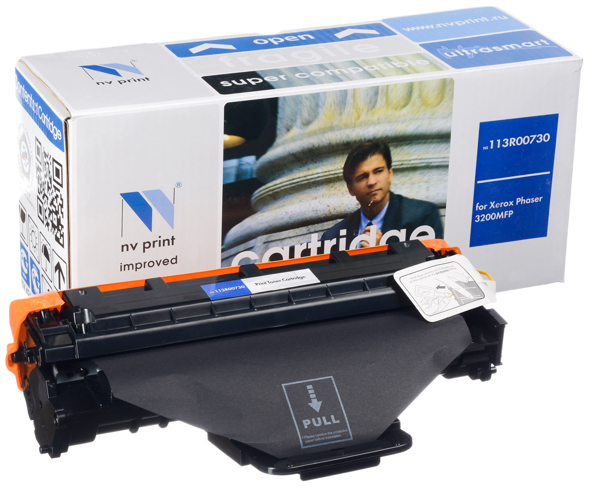 NV Print 113R00730, Black тонер-картридж для Xerox Phaser 3200MFPNV-113R00730 NV Print 113R00730, Black тонер-картридж для Xerox Phaser 3200MFPNV-113R00730Совместимый лазерный картридж NV Print 113R00730 для печатающих устройств Xerox - это альтернатива приобретению оригинальных расходных материалов. При этом качество печати остается высоким. Картридж обеспечивает повышенную чёткость чёрного текста и плавность переходов оттенков серого цвета и полутонов, позволяет отображать мельчайшие детали изображения. Лазерные принтеры, копировальные аппараты и МФУ являются более выгодными в печати, чем струйные устройства, так как лазерных картриджей хватает на значительно большее количество отпечатков, чем обычных. Для печати в данном случае используются не чернила, а тонер.