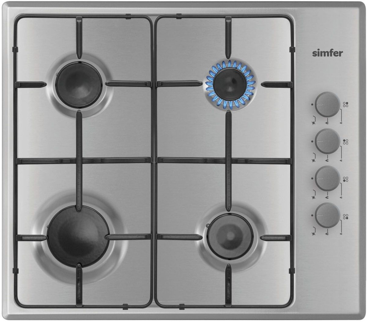 Simfer H60Q40M411 панель варочная газоваяH60Q40M411 Simfer H60Q40M411 панель варочная газоваяH60Q40M411Газовая варочная панель Simfer H60Q40M411 с чистым пламенем доведет вашу сковороду до нужной температуры без всяких задержек. Включите её и всё днище сковороды будет моментально нагрето. Simfer H60Q40M411 упрощает приготовление и делает его безопаснее благодаря особой форме подставок, обеспечивающих абсолютную устойчивость посуды. Нет способа быстрее и удобнее для того, чтобы разжечь конфорку, чем автоподжиг варочной панели. Просто поверните ручку, чтобы открыть и зажечь газ одним плавным движением.