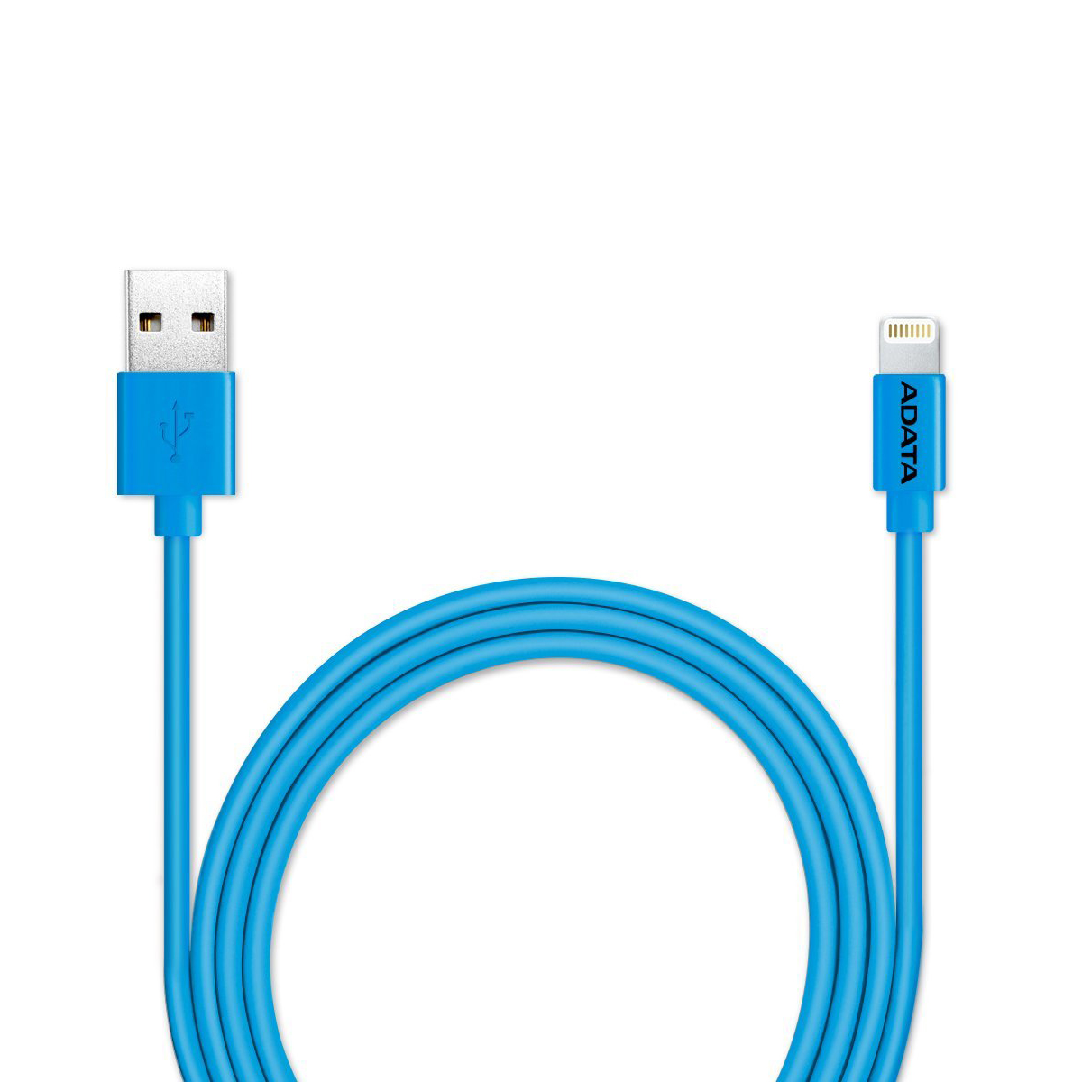 ADATA Lightning-USB MFI, Blue кабель (1 м)21702 ADATA Lightning-USB MFI, Blue кабель (1 м)21702Кабель ADATA Lightning-USB MFI, для зарядки и синхронизации с сертификатом MFi от компании ADATA позволит вам без проблем заряжать устройства iPhone, iPad и iPod и выполнять синхронизацию данных между устройствами для поддержания высокой мобильности вашей жизни! Имеющий прочную многослойную структуру с использованием луженых медных проводников, надежный и долговечный кабель зарядки и синхронизации Apple Lightning обеспечивает быструю зарядку током до 2,4А и эффективную защиту от вредных электромагнитных помех.Кабель зарядки и синхронизации Apple Lightning - это стильный мобильный аксессуар, выпускаемый в нескольких ярких цветных и металлизированных вариантах, включая варианты с подобранным по цвету кабельным хомутом, обеспечивающим удобство укладки кабеля.