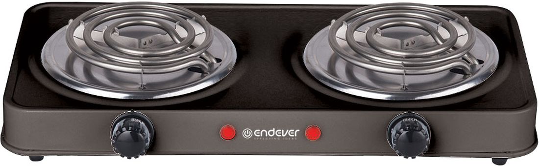 Endever Skyline EP-24 плитка электрическаяEP-24 B Endever Skyline EP-24 плитка электрическаяEP-24 BЭлектрическая плитка Endever Skyline EP-24 пригодится дома и на даче, в студенческом общежитии или на маленькой кухне. Недорогая и долговечная модель с двумя спиралевидными конфорками диаметром 15,5 см. Плитка имеет надёжное эмалевое покрытие, которое легко чистится, устойчиво к истиранию и долго сохраняет отличный внешний вид. Плитка имеет прорезиненные ножки для устойчивого положения на поверхности, весит всего 2,8 кг. О том, что нагревательный элемент подключен к сети, сигнализирует красный индикатор. Мощность ТЭНа составляет 1 кВт, ее можно регулировать при помощи поворотного переключателя-термостата.
