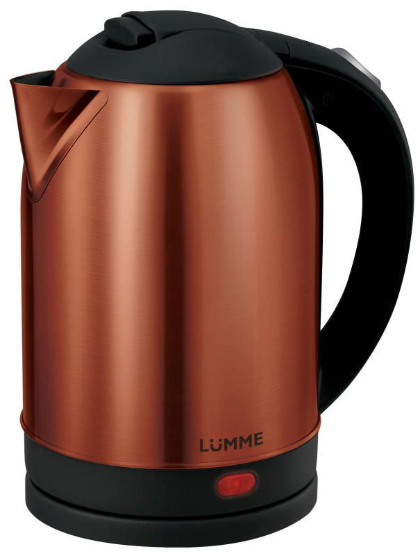 Lumme LU-218, Dark Garnet электрочайникLU-218 Lumme LU-218, Dark Garnet электрочайникLU-218Вместительный металлический чайник Lumme LU-218 объемом 2.0 литра из высококачественной нержавеющей стали. Пищевая нержавеющая сталь способствует сохранению природного вкуса и натуральных свойств воды. Для быстрого закипания чайник оснащен нагревательным элементом мощностью 1,7 кВатт, защищенного плоским стальным дном для равномерности нагрева, противостояния накипи, коррозии и для большего удобства в уходе. Система автоматического отключения при закипании или недостаточном количестве воды заметно продлит срок работы чайника. Чайник оснащен базой питания, позволяющей брать его с любой стороны или вращать на 360 градусов, что делает прибор совершенно безопасным, а его эксплуатацию комфортной.