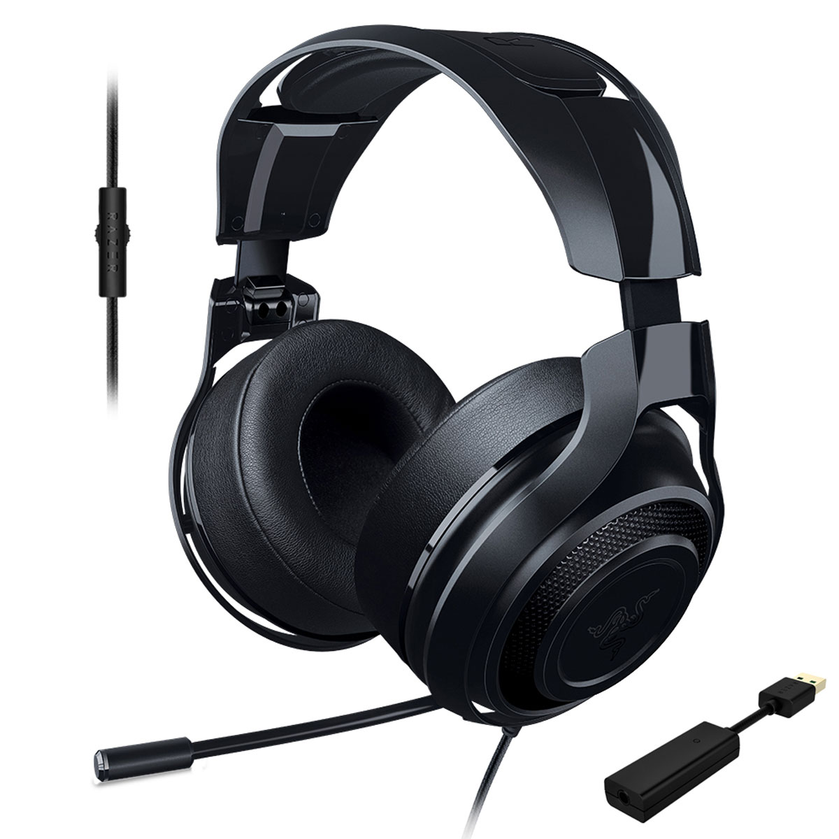 Razer ManO’War 7.1, Black игровые наушникиRZ04-01920200-R3G1 Razer ManO’War 7.1, Black игровые наушникиRZ04-01920200-R3G1Выйти на новый уровень звучания вам позволит игровая гарнитура Razer ManOWar 7.1. Благодаря современной системе виртуального объемного звука формата 7.1 и мягким, большим амбушюрам с хорошей шумоизоляцией вы словно оказываетесь в самом центре событий. Увеличенные динамики превосходного качества обеспечивают бесспорную реалистичность звукового окружения, а выдвижной микрофон позволяет с комфортом руководить победным наступлением. Заручитесь преимуществом абсолютного погружения в игру, которое дает вам Razer ManOWar 7.1, и наслаждайтесь торжеством победы в каждой битве. Гарнитура Razer ManOWar 7.1 оснащена запатентованной системой формирования виртуального объемного звука в формате 7.1. Система с самого начала разрабатывалась, чтобы дать возможность с головой уйти в игру. Специальный USB-адаптер обрабатывает аудио с минимальной задержкой и модулирует источник звука, формируя впечатляющее, реалистичное звуковое окружение. Гарнитура...