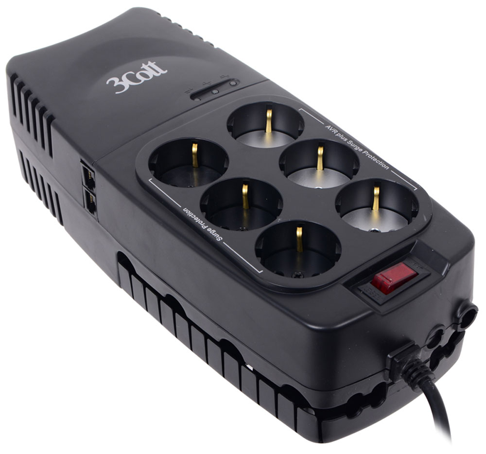 3Cott 1000VA-AVR стабилизатор напряжения3Cott-1000VA-AVR 3Cott 1000VA-AVR стабилизатор напряжения3Cott-1000VA-AVRCтабилизатор напряжения 3Cott 1000VA-AVR ориентирован на домашнего пользователя и объединяет в себе два устройства: стабилизатор напряжения и фильтр-удлинитель. Он предназначены для защиты вашей электронной техники от нестабильного сетевого напряжения. Рекомендуется использовать стабилизаторы напряжения для защиты любых типов телевизоров, DVD-проигрывателей (рекордеров), аудиотехники, компьютерной и другой бытовой электроники.