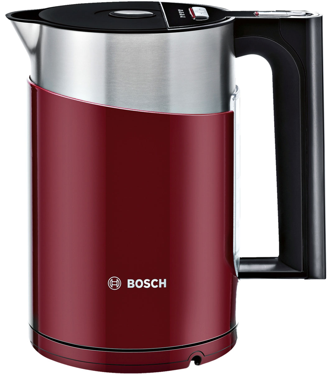 Bosch TWK861P4RU электрический чайникTWK861P4RU Bosch TWK861P4RU электрический чайникTWK861P4RUЭлектрочайник Bosch TWK 861P4RU для любителей чая и ценителей эстетики. Регулировка температуры TemperatureControl позволяет выбрать оптимальную температуры нагрева воды 70°C, 80°C, 90°C или 100 °С. Функция поддержания температуры воды KeepWarm Function поддерживает заданную температуру в течение 30 минут. Легкий в управлении: крышка открывается нажатием кнопки.