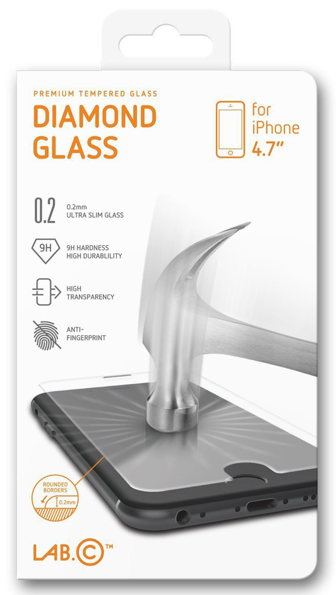 LAB.C Diamond Glass защитное стекло для Apple iPhone 6/6sLABC-305 LAB.C Diamond Glass защитное стекло для Apple iPhone 6/6sLABC-305Защитное стекло LAB.C Diamond Glass для Apple iPhone 6/6s обеспечивает надежную защиту сенсорного экрана устройства от большинства механических повреждений и сохраняет первоначальный вид дисплея, его цветопередачу и управляемость. В случае падения стекло амортизирует удар, позволяя сохранить экран целым и избежать дорогостоящего ремонта. Стекло обладает особой структурой, которая держится на экране без клея и сохраняет его чистым после удаления.