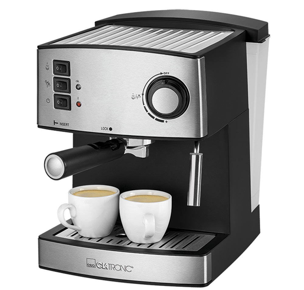 Clatronic ES 3643, Black Inox кофемашинаES 3643 schwarz-inox Clatronic ES 3643, Black Inox кофемашинаES 3643 schwarz-inoxКофемашина Clatronic ES 364 приготовит вам вкусный бодрящий кофе и сохранит ваше драгоценное время.