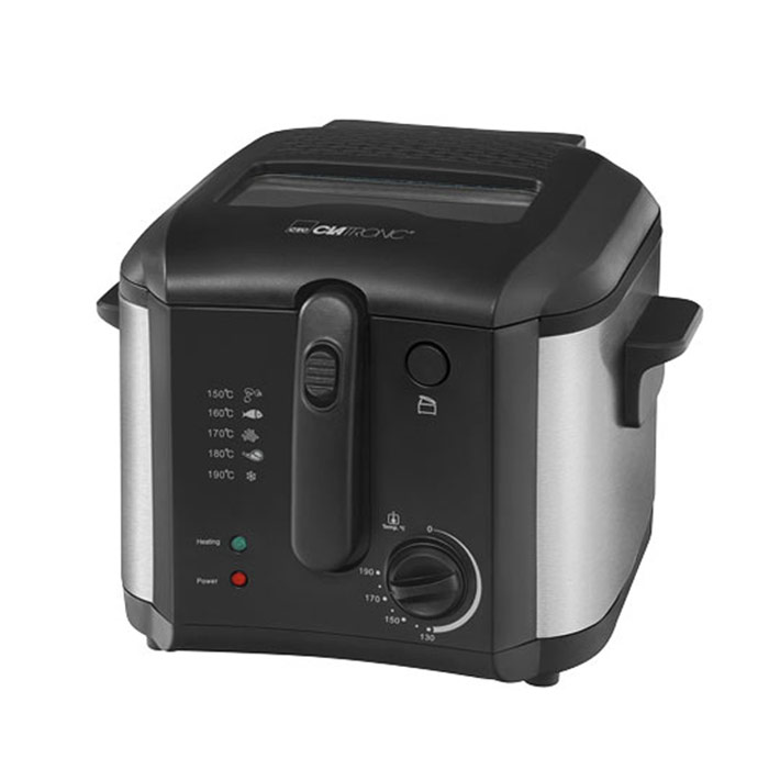 Clatronic FR 3649, Black фритюрницаFR 3649 schwarz Clatronic FR 3649, Black фритюрницаFR 3649 schwarzФритюрница Clatronic FR 3649 предназначена для обжарки различных продуктов в горячем жире или в растительном масле. С ее помощью вы легко приготовите хрустящую картошку, овощи во фритюре, рыбные блюда и изысканные десерты.