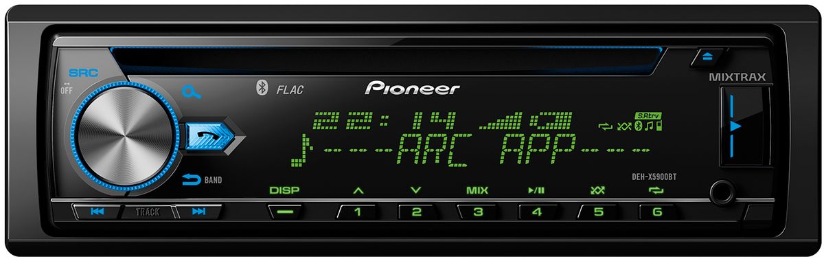 Pioneer DEH-X5900BT автомагнитола1025104 Pioneer DEH-X5900BT автомагнитола1025104Не приходится сомневаться, что Pioneer DEH-X5900BT - по-настоящему высокотехнологичная автомобильная аудиосистема. Она распознает FLAC-файлы, оборудована 13-полосным графическим эквалайзером и встроенным 4 х 50 Вт усилителем MOSFET. Благодаря опции Time Alignment, вы можете наслаждаться максимально высоким качеством звука, в каком бы автомобиле этот тюнер ни был установлен. CD-тюнер DEH-X5900BT полностью совместим со Spotify, как с бесплатными, так с Premium-аккаунтами. Просто подключите ваш смартфон с Apple iOS или Android и смело запускайте свои любимые плей-листы, альбомы, треки и исполнителей через DEH-X5900BT. Наличие Bluetooth обеспечивает возможность безопасно и удобно совершать звонки с помощью системы hands- free, а также беспроводного стриминга музыки с вашего смартфона. Благодаря уникальной технологии Pioneer Advanced Sound Retriever, качество звука будет максимально приближено к оригиналу. Вы можете даже подключить через Bluetooth два...