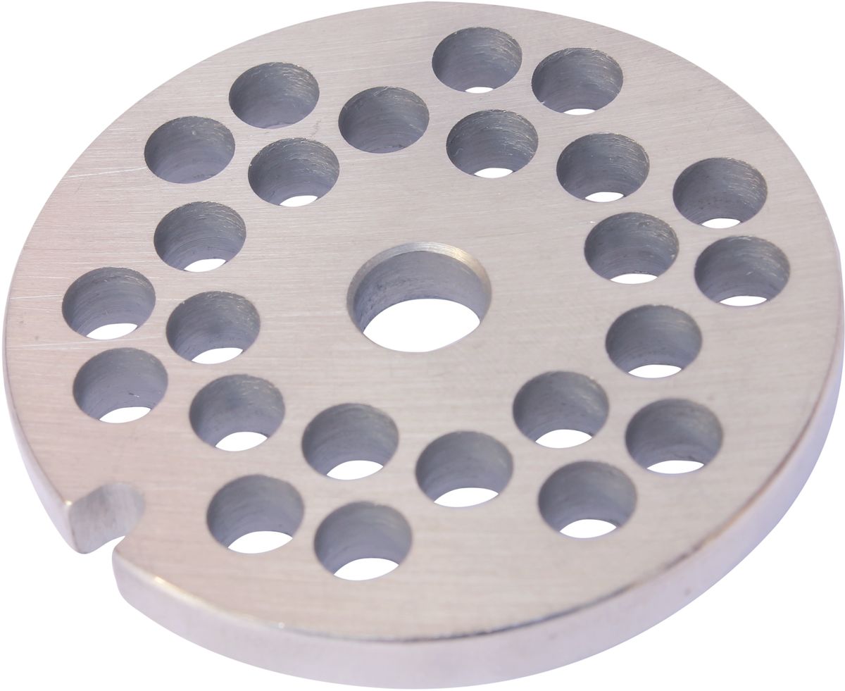 Euro Kitchen EUR-GR-6 Braun решетка для мясорубкиEUR-GR-6 Braun Euro Kitchen EUR-GR-6 Braun решетка для мясорубкиEUR-GR-6 BraunРешетка Euro Kitchen EUR-GR-6 предназначена для работы с электрическими мясорубками марки Braun. Она с легкостью заменит фирменную деталь, не уступив ей по качеству и сроку службы. Высокая производительность и долгий срок службы современных электрических и ручных мясорубок зависят, в первую очередь, от режущих механизмов и их выработки. Своевременная профилактика и замена режущих и вспомогательных элементов способствуют уменьшению нагрузки на узлы и другие механизмы, гарантируя долгую и качественную работу вашей мясорубки. Диаметр отверстий в решетке: 6 мм