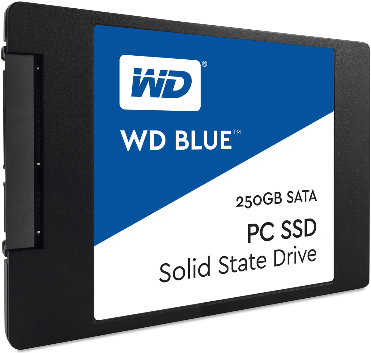 WD Blue 250GB SSD-накопитель (WDS250G1B0A)WDS250G1B0A WD Blue 250GB SSD-накопитель (WDS250G1B0A)WDS250G1B0AТвердотельный накопитель WD Blue отличается высоким быстродействием и обеспечивает эффективное хранение данных наряду с высокой скоростью передачи и ведущей в отрасли надежностью.Оптимизированные для параллельного выполнения нескольких задач твердотельные накопители WD Blue позволяют с легкостью запускать несколько ресурсоемких приложений одновременно.Твердотельные накопители WD Blue доступны в формфакторах 2,5 дюйма (7 мм) и M.2 2280 для самых тонких и компактных компьютеров, что позволяет комплектовать ими большинство ноутбуков и настольных ПК. Доступная для скачивания панель мониторинга твердотельных накопителей WD содержит набор инструментов, с помощью которых можно в любой момент проверить работоспособность твердотельного накопителя.Благодаря сертификации WD F.I.T. Lab на совместимость с широким спектром ноутбуков и настольных ПК вы можете быть полностью уверены, что накопитель WD Blue подходит вам идеально.На каждый твердотельный накопитель WD Blue предоставляется 3-летняя ограниченная гарантия, которая застрахует ваш накопитель WD при хранении любых данных.