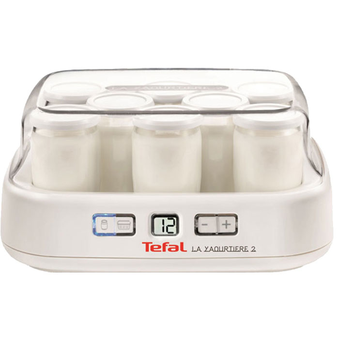 Tefal YG500132 йогуртницаYG500132 Tefal YG500132 йогуртницаYG500132Tefal YG500132 - полностью автоматическая компактная йогуртница со встроенным LED дисплеем, которая дает возможность готовить в одном приборе творог, йогурт, и йогурт более плотной консистенции - греческий. Прибор имеет два режима приготовления - йогурт и домашний творог. В комплекте вы найдете брошюру с изысканными рецептами, разработанными французскими специалистами.