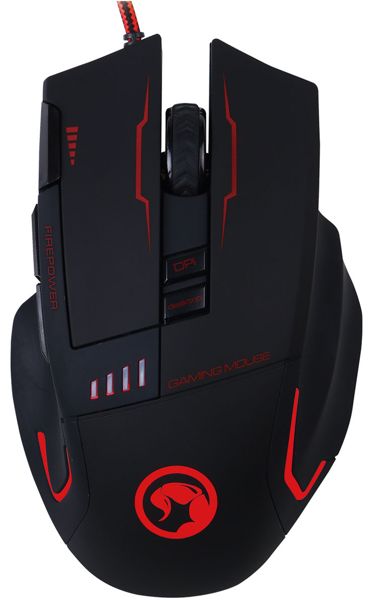 Marvo G909H мышь игроваяG909H BK Marvo G909H мышь игроваяG909H BKИгровая премиальная проводная оптическая мышь Marvo G909H со стильной подсветкой, игровым сенсором и профессиональными переключателями. Манипулятор удобно лежит в руке. Качественный оптический сенсор Sunplus 621IC имеет четыре настройки разрешения 800/1600/3200/4800 dpi с возможностью изменения на лету. Девайс оснащен 8 кнопками способными выдержать до 3 миллионов нажатий и подсветкой.