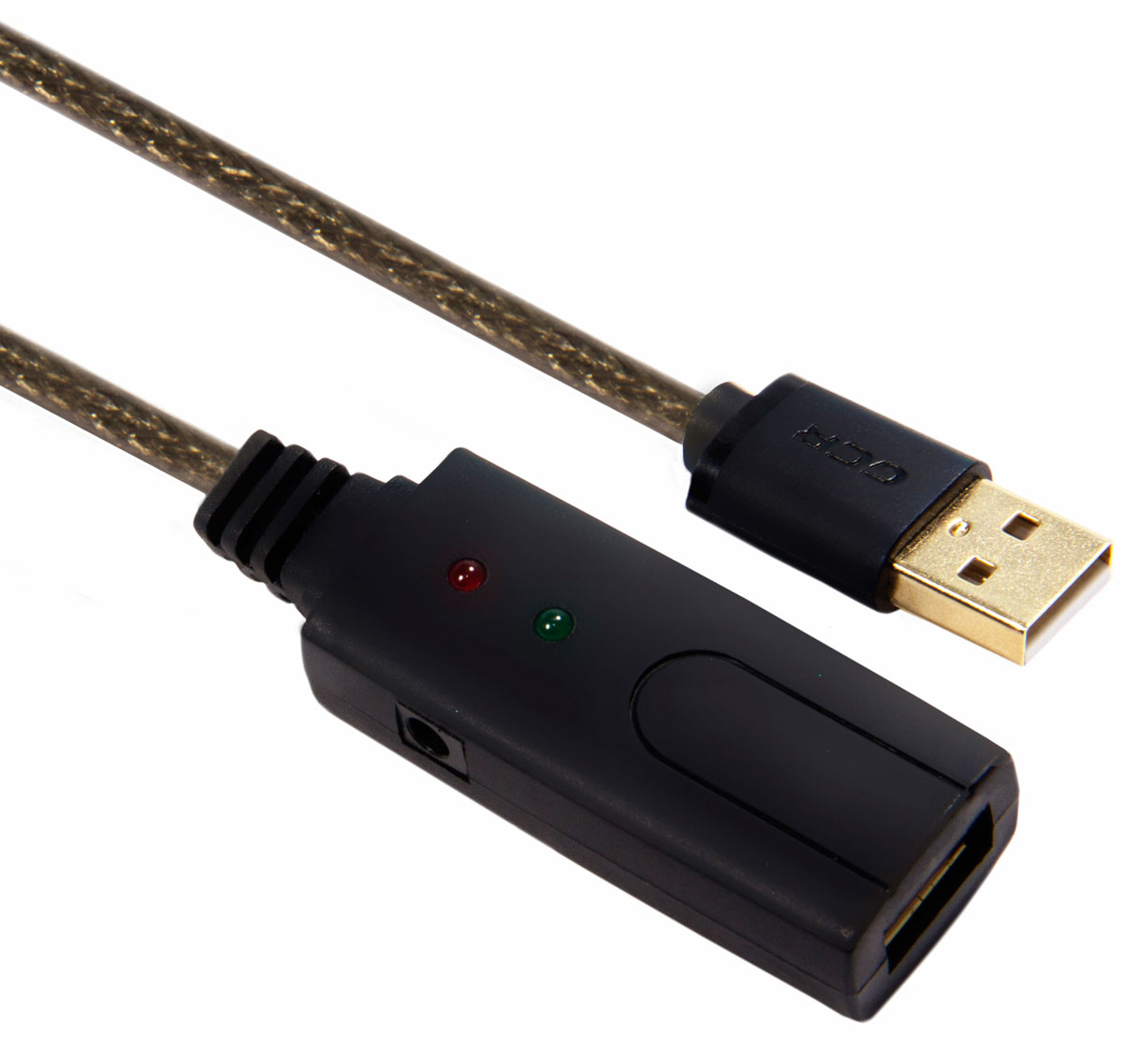 Greenconnect Russia GCR-UEC3M2-BD2S, Transparent Black удлинитель активный USB 2.0 (25 м)GCR-UEC3M2-BD2S-25.0m Greenconnect Russia GCR-UEC3M2-BD2S, Transparent Black удлинитель активный USB 2.0 (25 м)GCR-UEC3M2-BD2S-25.0mАктивный USB 2.0 удлинитель с усилителем Greenconnect Russia GCR-UEC3M2-BD2S обеспечит постоянный, непрерывный, высококачественный сигнал между USB устройствами на больших расстояниях. Кабель позволяет подключать USB-модем и устанавливать его на крышах загородных домов и домах частного сектора, чтобы получать более мощный сигнал и стабильное Интернет-соединение. При производстве применяются современные технологии изготовления, благодаря чему кабель обеспечивает высокую скорость передачи данных (до 480 Мбит/с), а также способен работать при экстремальных температурах (от -20 до +45). Оснащен разъем для подачи дополнительного питания, что гарантирует более надежную и стабильную работу удаленных устройств. Двойное экранирование гарантированно защищает сигнал от помех и искажений, а провод от повреждений.
