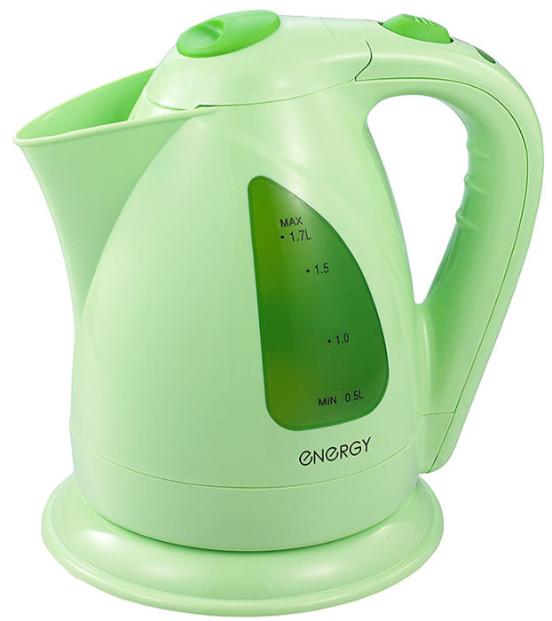 Energy E-203, Light Green электрический чайник54 153103 Energy E-203, Light Green электрический чайник54 153103Электрический чайник Energy E-203 прост в управлении и долговечен в использовании. Изготовлен из высококачественных материалов. Прозрачное окошко позволяет определить уровень воды. Мощность 2200 Вт позволит вскипятить 1,7 литра воды в считанные минуты. Беспроводное соединение позволяет вращать чайник на подставке на 360°. Для обеспечения безопасности при повседневном использовании предусмотрены функция автовыключения, а также защита от включения при отсутствии воды.