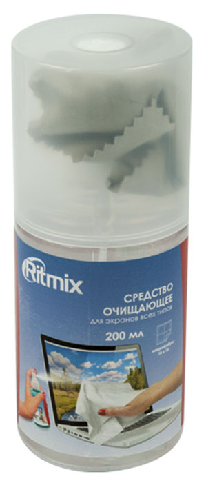 Ritmix RC-200BW средство для ухода за электроникойRC-200BW Ritmix RC-200BW средство для ухода за электроникойRC-200BWНабор Ritmix RC-200BW в составе спрея-очистителя и фибры предназначен для ухода и очистки экранов ноутбуков, ультрабуков, мониторов, телевизоров и панелей, планшетных компьютеров и других оптических поверхностей от пыли, грязи, отпечатков пальцев и жировых разводов. Способ применения: Снять крышку и распылить на обрабатываемую поверхность. Салфеткой убрать видимые загрязнения с поверхности. При необходимости повторить обработку. Плотно закрыть крышку. Рекомендации по использованию: Перед применением ознакомьтесь с инструкцией производителя оргтехники. Обработку рекомендуется проводить в холодном (выключенном) состоянии устройства. Для достижения максимального эффекта рекомендуется аккуратно убрать салфеткой видимые загрязнения с очищаемой поверхности, а затем протереть поверхность чистой стороной салфетки. Меры предосторожности: Применять только по назначению. Не употреблять внутрь. Хранить в...