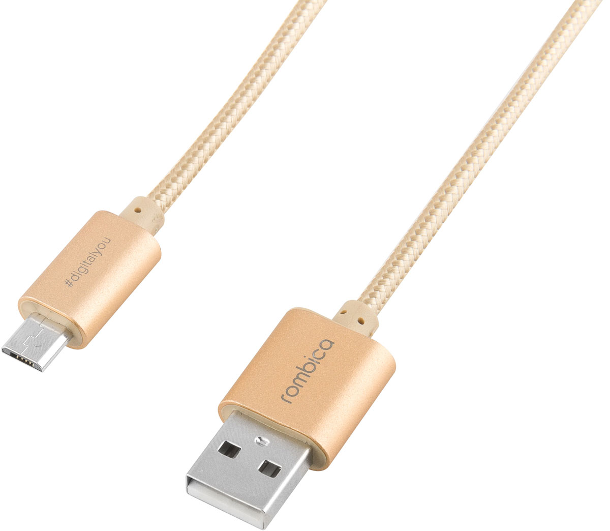 Rombica Twist Gold USB-microUSB, Gold кабельCB-C2U0G Rombica Twist Gold USB-microUSB, Gold кабельCB-C2U0GКабель Rombica Twist Goldслужит как для передачи данных, так и для подзарядки устройств с разъемом microUSB. Кабель имеет оптимальную длину (1 метр), что позволит удобно расположить подключенное устройство, и предотвратит спутывание кабелей.Текстильная оплеткаМеталлический штекер с анодизацией