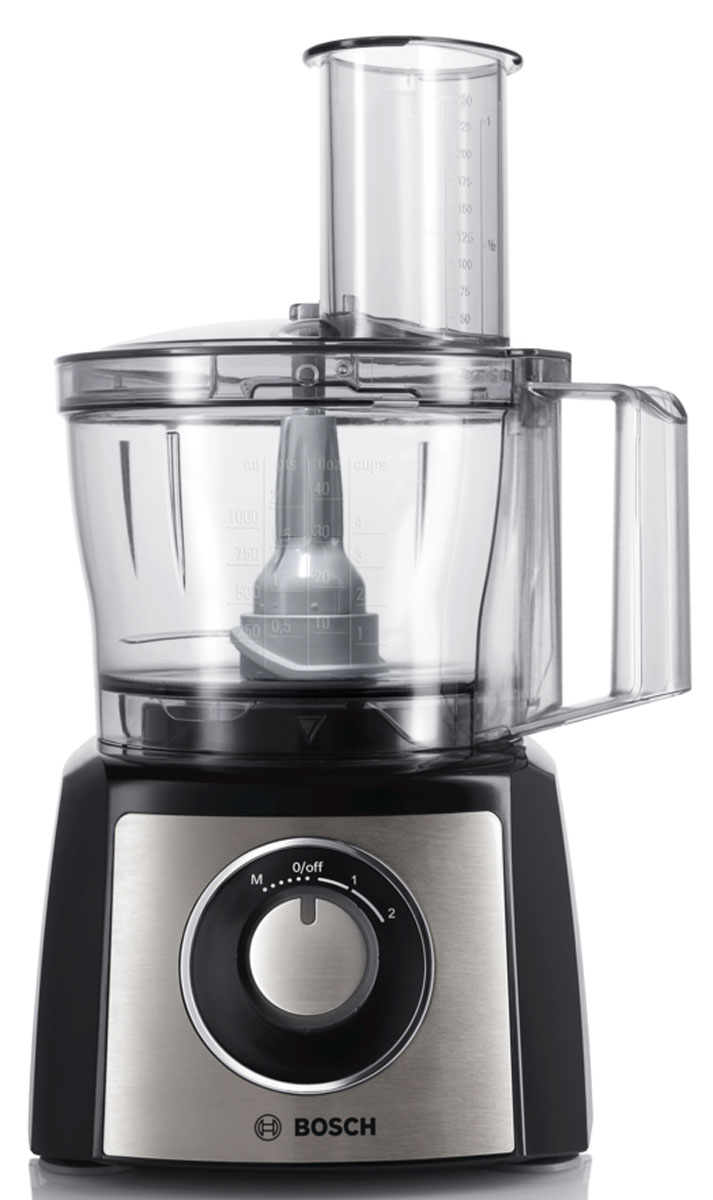 Bosch MCM3401M кухонный комбайнMCM3401M Bosch MCM3401M кухонный комбайнMCM3401MMultiTalent 3 - компактный и многофункциональный кухонный помощник при приготовлении еды и выпечки. Насадка-измельчитель с ножом MultiLevel6: шесть остро наточенных ножей быстро и качественно измельчают как твердые, так мягкие ингредиенты, смешивают соусы и заправки для салатов. MultiTalent 3 очень практичный: насадки можно хранить внутри чаши, таким образом они всегда под рукой. Также он многофункциональный: терка, шинковка, измельчаение, смешивание и многое другое - благодаря разнообразным насадкам.