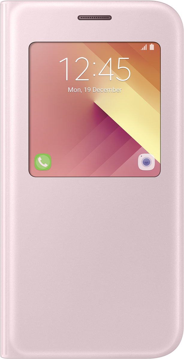 Samsung EF-CA520 S-View Standing чехол для Galaxy A5 (2017), PinkEF-CA520PPEGRU Samsung EF-CA520 S-View Standing чехол для Galaxy A5 (2017), PinkEF-CA520PPEGRUЧехол S-View Standing создан для качественной защиты смартфона Samsung Galaxy A5 (2017) с учетом его особенностей. Он плотно прилегает к девайсу и защищает от пыли и царапин. Небольшое окошко на передней панели позволяет всегда быть в курсе событий - следите за уведомлениями, входящими вызовами и плейлистом, не открывая крышки. Чехол выполнен из материалов высокого качества, приятен на ощупь, не увеличивает габаритов смартфона, подчеркивая его тонкую форму и современный стиль.