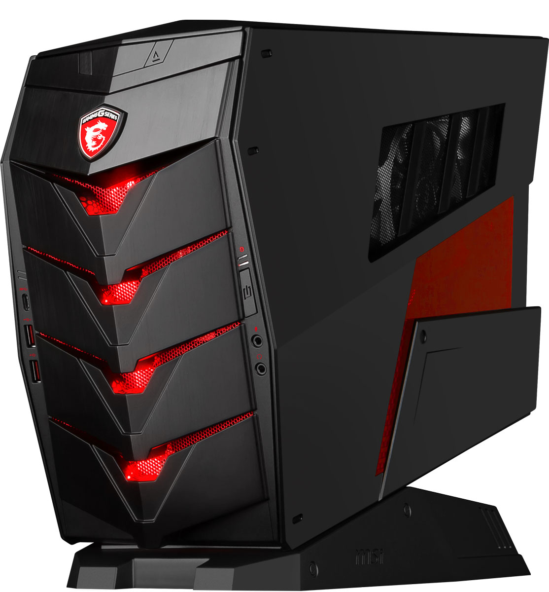 MSI Aegis-075RU, Black настольный компьютер9S6-B90111-075 MSI Aegis-075RU, Black настольный компьютер9S6-B90111-075MSI Aegis – это настоящая боевая бронемашина, разработанная с нуля для единственной цели – стать совершенной платформой защиты и нападения. Для создания Aegis были отобраны только самые лучшие компоненты. Производительность этого десктопа подобна скорости самурайского меча, а внешний облик отточен до мельчайшего изгиба. Верное оружие для настоящих чемпионов.Наслаждайся максимальной красотой новинок игрового мира с MSI Aegis , ведь этот компактный десктоп комплектуется новейшей графической картой GeForce GTX 1070.Благодаря новой архитектуре процессоров 6-го поколения Intel Core, реализована поддержка высокоскоростных модулей памяти DDR4 с частотой 2133МГц. Двухканальная архитектура DDR4-2133 обеспечивает прирост производительности на 33% по сравнению с двухканальной работой памяти DDR3-1600.Десктоп оснащен компонентами стандарта Military Class, обладающие высочайшей стабильностью, мощью и производительностью для обеспечения бесперебойной работы.Добавьте уникальности вашему Aegis с помощью подсветки Mystic Light. Пылающий огонь или холодный лед - все в ваших руках! По вашему вкусу вы можете выбрать из палитры любой цвет. Или используйте эффекты: дыхание, градиент, режимы для игр или прослушивания музыки.Блок питания Aegis интегрирован в его опору. Такая оригинальная компоновка Aegis позволяет поддерживать высокую стабильность системы и оптимальную температуру компонентов даже при длительных повышенных нагрузках.Донести аудиосигнал до ушей геймера в исходном качестве – задача не из простых. Специальный аппаратный усилитель Audio Boost, расположенный на материнской плате Aegis, позволяет добиться наилучшего звучания голоса и музыки, в особенности для геймеров, использующих игровые гарнитуры.Чтобы добиться выдающейся производительности, инженеры MSI снабдили Aegis мощной системой охлаждения Silent Storm Cooling 2. Два отдельных блока Aegis имеют раздельное охлаждение. Уникальная архитектура Silent Storm Cooling 2 обеспечивает высокоточное управление температурой компонентов, благодаря чему система всегда остаётся холодной и тихой. Ты сможешь даже установить жидкостную систему охлаждения и разогнать CPU до экстремальных пределов.Благодаря системе охлаждения MSI Silent Storm Cooling 2 мощный Aegis также экстремально тих. В режиме простоя звук его вентиляторов не превышает 22 дБ, а при полной нагрузке уровень шума всегда находится ниже отметки в 32 дБ.Для тех, кто всегда стремиться получить максимум из своей системы мы сделали легкий доступ ко всем компонентам Aegis специально для возможности апгрейда. Будь то жесткий диск, процессор или видеокарта вы всегда можете заменить любой компонент на более современный.С MSI Super Charger 2, вы можете передать вашему смартфону, планшету, USB джойстику или игровой консоли в 10х раз больше мощности по сравнению с обычным зарядными USB устройствами. Вы можете значительно быстрее заряжать мобильные устройства в перерывах между играми, не занимая при этом сетевые розетки.Точные характеристики зависят от модификации.Компьютер сертифицирован EAC и имеет русифицированное Руководство пользователя.