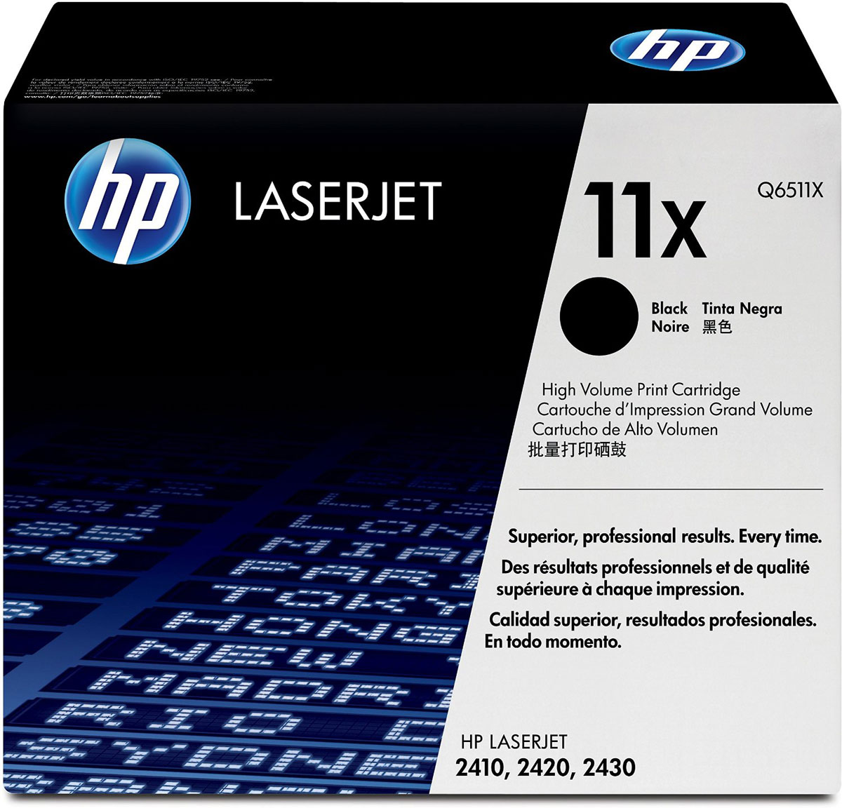 HP Q6511X (11X), Black тонер-картридж для LaserJet 2410/2420/2430Q6511X HP Q6511X (11X), Black тонер-картридж для LaserJet 2410/2420/2430Q6511XКартриджи HP Q6511X (11X) обеспечивает бесперебойную печать. Оригинальные картриджи HP с оригинальным тонером HP гарантируют качественное выполнение задач печати в офисе. Добейтесь превосходного качества черно-белой печати для повседневных нужд. Это недорогое и производительное решение отлично подойдет для печати отчетов, счетов, таблиц и других повседневных документов. Конструкция оригинальных картриджей LaserJet и уникальная формула тонера HP гарантируют неизменно высокое качество печати на протяжении всего срока службы картриджа. Конструкция расходных материалов обеспечивает стабильные показатели ресурса при смене картриджа.