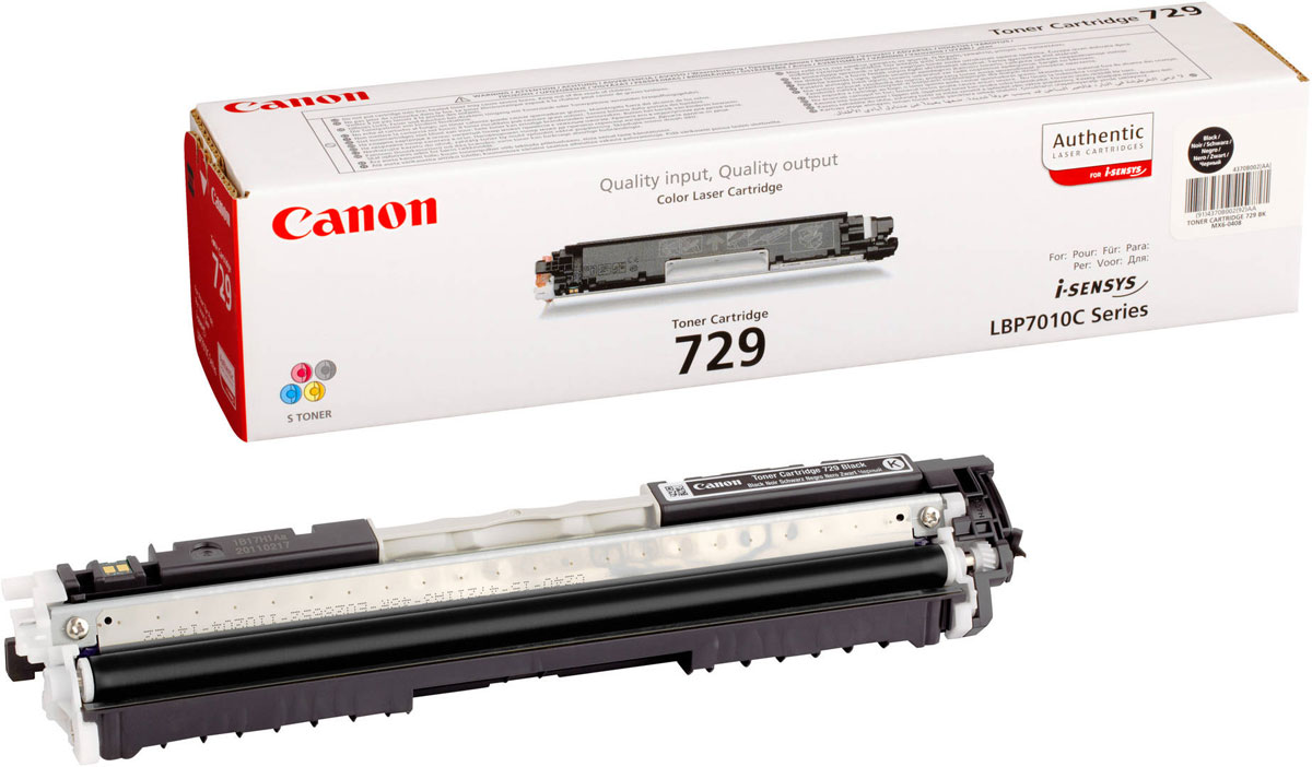 Canon 729, Black картридж для i-SENSYS LBP7010C/LBP7018C4370B002 Canon 729, Black картридж для i-SENSYS LBP7010C/LBP7018C4370B002Получайте красивые монохромные отпечатки без полос с помощью черного картриджа 729 с увеличенным ресурсом, который идеально подходит для принтера Canon i-SENSYS LBP7010C и рассчитан приблизительно на 1200 страниц.