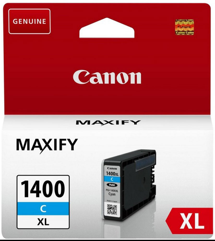 Canon PGI-1400XL, Cyan картридж для Maxify МВ2040/МВ23409202B001 Canon PGI-1400XL, Cyan картридж для Maxify МВ2040/МВ23409202B001Оригинальный картридж Canon PGI-1400XL с оригинальными чернилами гарантирует профессиональный вид печатаемых документов и высокую производительность. Надежная печать без проблем. Точная цветопередача и быстрое высыхание. Для получения красивых и долговечных отпечатков сделайте выбор в пользу чернил Canon.