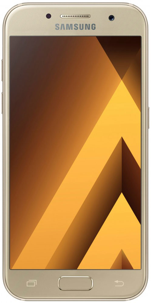 Samsung SM-A320F Galaxy A3 (2017), GoldSM-A320FZDDSER Samsung SM-A320F Galaxy A3 (2017), GoldSM-A320FZDDSERСовременный минималистичный корпус из 3D-стекла и металла, а также 4,7-дюймовый экран HD sAMOLED - все это отличительные черты Samsung Galaxy A3 (2017).Плавные линии корпуса, отсутствие выступов камеры, утонченная и элегантная отделка позволяют получить настоящее удовольствие от использования смартфона.Будьте законодателями трендов, а не просто следуйте им. Стильные цветовые решения идеально гармонируют с корпусом из стекла и металла, создавая динамичный и цельный образ. Четыре модных цвета на выбор превосходно дополнят ваш стиль.Запечатлите памятные моменты. Благодаря высокому разрешению основной камеры в 13 Mп фотографии всегда будут яркими и красочными.Вместе с Galaxy A3 (2017) почувствуйте себя профессиональным фотографом. Наличие широкого выбора фильтров позволяет подойти к процессу съемки более креативно. Теперь каждая фотография будет особенной.Благодаря высокому разрешению фронтальной камеры в 8 Mп фотографии всегда будут красочными и детализированными. Новая Smart-кнопка сделает процесс съемки еще более простым - теперь вы сами можете выбирать расположение кнопки затвора.Стандарт защиты от воды и пыли IP68 позволяет комфортно использовать смартфоны Galaxy A3 (2017) в любых условиях - будь то дождь или бассейн.Наслаждайтесь играми или просмотром видео еще дольше благодаря увеличенному объему аккумулятора.Разделяете работу и личную жизнь, удаляете старый контент, так как недостаточно памяти? Выбирайте то, что удобно вам: слот для 2-ой SIM-карты или карты памяти объемом до 256 ГБ.С функцией Always On Display вся актуальная информация всегда на экране. Просматривайте время, события в календаре и непрочитанные уведомления даже если смартфон находится в спящем режиме.Храните конфиденциальную информацию в защищенной папке. Благодаря безопасной среде KNOX вы можете быть уверены, что ваша личная информация не попадет в чужие руки.Простое подключение. Симметричный разъем кабеля USB type-C удобно использовать любой стороной.Совершайте платежи абсолютно во всех торговый точках, благодаря поддержки NFC и MST технологий. Вы можете оставить кошелек дома и покупать товары просто оплачивая их смартфоном. Вы можете быть уверены в безопасности платежа, так как все транзакции защищены отпечатком пальца.Телефон сертифицирован EAC и имеет русифицированный интерфейс меню и Руководство пользователя.