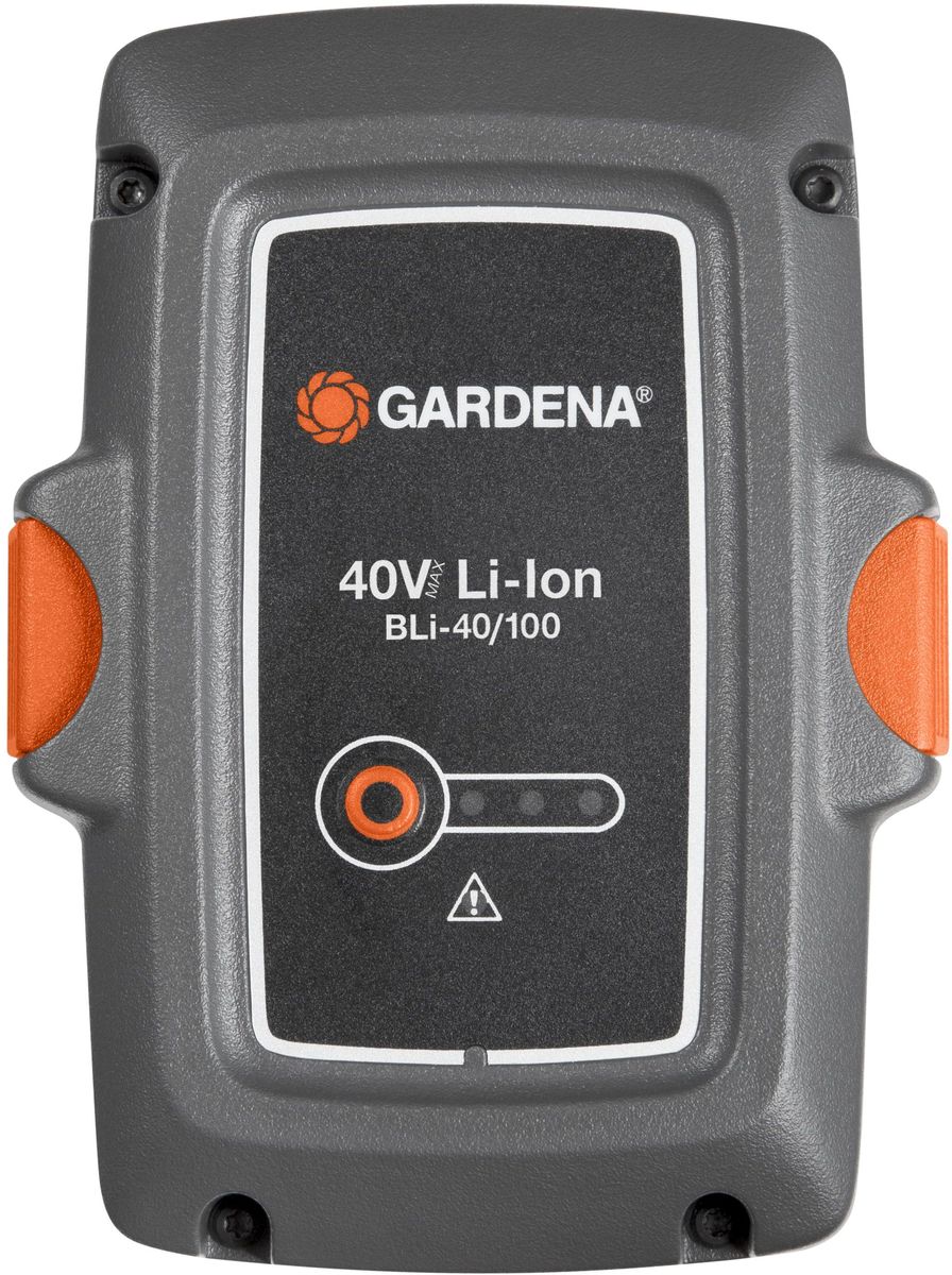 Аккумулятор Gardena BLi-40/100, литий-ионный09842-20.000.00 Аккумулятор Gardena BLi-40/100, литий-ионный09842-20.000.00Мощная литий-йонная аккумуляторная батарея, экологически безопасная, для аккамуляторных газонокосилок.