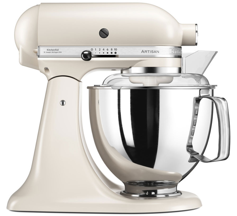 KitchenAid Artisan, Cream миксер планетарный (5KSM175PSELT)5KSM175PSELT KitchenAid Artisan, Cream миксер планетарный (5KSM175PSELT)5KSM175PSELTМиксер KitchenAid 5KSM175PSELT - уникальное многофункциональное устройство, практически не имеющее аналогов на рынке техники для дома и кухни. Легендарный бренд, чья история насчитывает уже более 90 лет, завоевал сердца домохозяек благодаря своей невероятной надежности, долговечности и отменному качеству. Процесс производства миксеров KitchenAid не оставляет сомнений в долговечности этого прибора. Литые детали механизма изготовлены из высококачественной стали. Ручная сборка и тщательная подгонка частей привода обеспечивают низкий уровень шума и вибрации, являются гарантией безупречной работы прибора. Классический дизайн миксеров KitchenAid Artisan станет украшением интерьера любой кухни. Одна из отличительных особенностей этой серии - богатая цветовая гамма. На выбор покупателей предлагаются модели почти двух десятков разнообразных оттенков. Откидывающаяся головка миксера KitchenAid Artisan позволяет легко менять насадки и устанавливать чашу.Миксер...