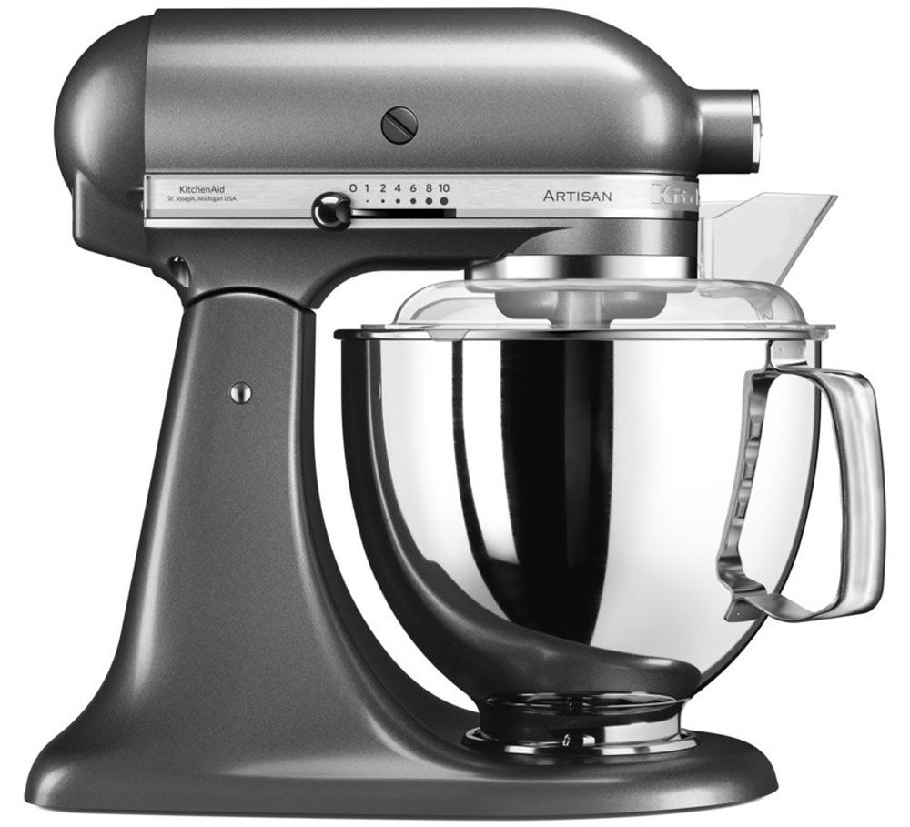 KitchenAid Artisan, Dark Grey миксер планетарный (5KSM175PSEMS)5KSM175PSEMS KitchenAid Artisan, Dark Grey миксер планетарный (5KSM175PSEMS)5KSM175PSEMSМиксер KitchenAid 5KSM175PSEMS - уникальное многофункциональное устройство, практически не имеющее аналогов на рынке техники для дома и кухни. Легендарный бренд, чья история насчитывает уже более 90 лет, завоевал сердца домохозяек благодаря своей невероятной надежности, долговечности и отменному качеству. Процесс производства миксеров KitchenAid не оставляет сомнений в долговечности этого прибора. Литые детали механизма изготовлены из высококачественной стали. Ручная сборка и тщательная подгонка частей привода обеспечивают низкий уровень шума и вибрации, являются гарантией безупречной работы прибора. Классический дизайн миксеров KitchenAid Artisan станет украшением интерьера любой кухни. Одна из отличительных особенностей этой серии - богатая цветовая гамма. На выбор покупателей предлагаются модели почти двух десятков разнообразных оттенков. Откидывающаяся головка миксера KitchenAid Artisan позволяет легко менять насадки и устанавливать чашу.Миксер...