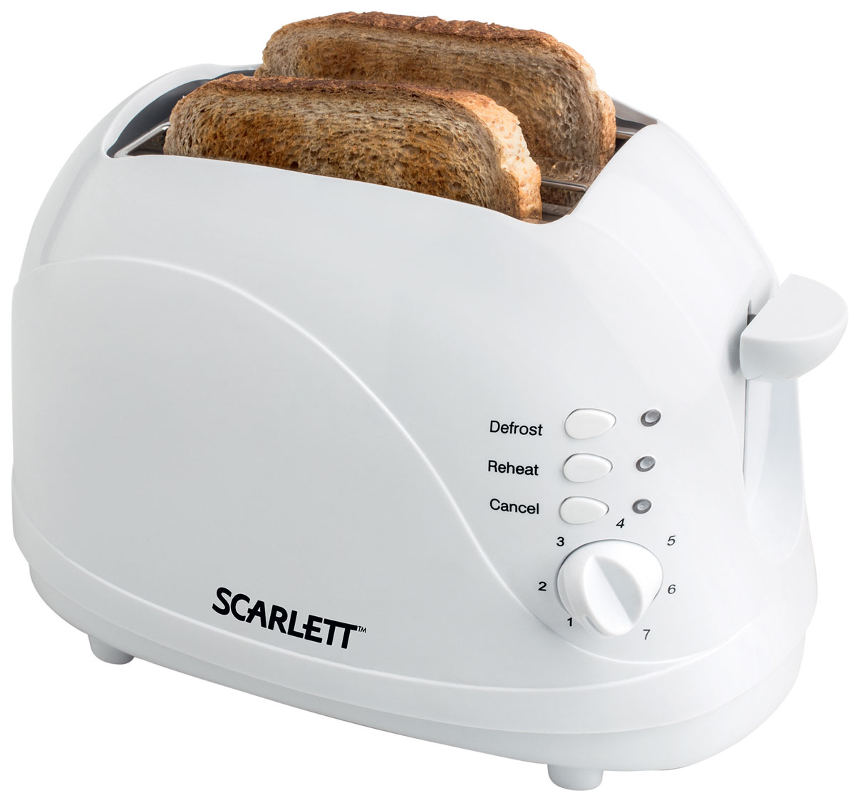 Scarlett SC-TM11006, White тостерSC-TM11006 Scarlett SC-TM11006, White тостерSC-TM11006Scarlett SC-TM11006 - это устройство, при помощи которого вы сможете готовить поджаренные и ароматные тосты. Прибор имеет 7 степеней прожарки, а также регулятор степени поджаривания и кнопку отмены. Тостер отличается функциональностью, надежностью и простотой в использовании, что обеспечивается наличием съемного поддона для крошек и функции размораживания/подогрева.