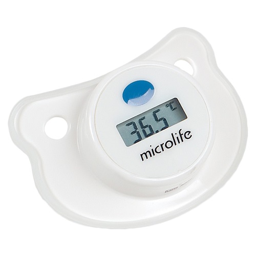 Microlife термометр электронный - соска MT 1751MT 1751 Microlife термометр электронный - соска MT 1751MT 1751Электронный термометр-соска Microlife MT 1751-S - это специальный прибор для грудных детей. Такой термометр позволит измерить температуру быстро, точно и комфортно для малыша. Термометр-соска абсолютно безопасен: не содержит ртути, стекла, имеет водонепроницаемый корпус. Время измерения составляет от 60 секунд. Термометр оснащен специальной технологией Silent Glow – дисплей с цветовой индикацией подскажет, является ли измеренная температура нормальной или повышенной.