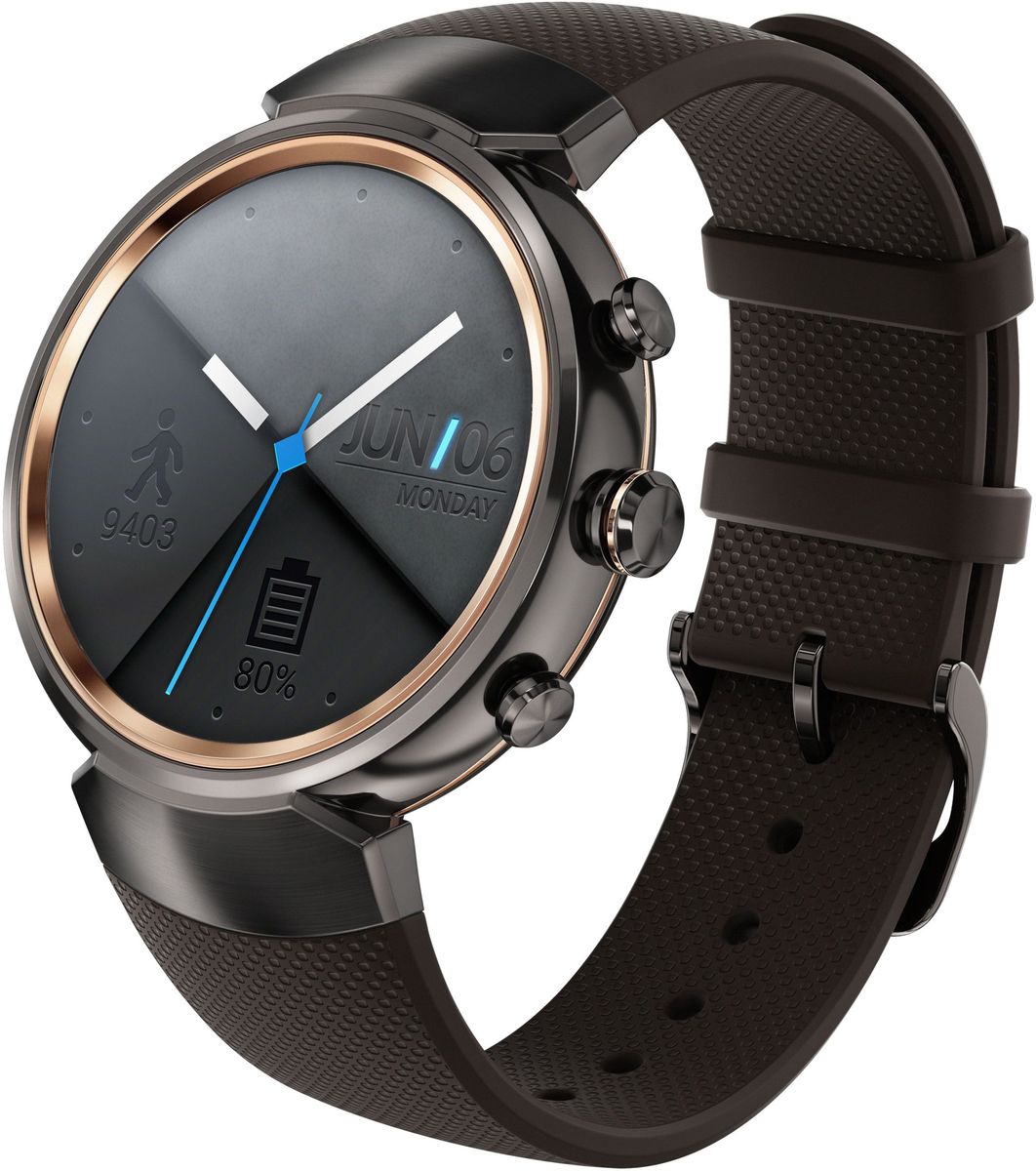 ASUS ZenWatch 3 WI503Q, Gunmetal смарт-часыWI503Q-1RGRY0011 ASUS ZenWatch 3 WI503Q, Gunmetal смарт-часыWI503Q-1RGRY0011ASUS ZenWatch 3 - это современное цифровое устройство, выполненное в соответствии с давними традициями часового искусства из высококачественных материалов и с вниманием к каждой детали. Эти часы умеют делать гораздо больше, чем просто показывать время, а благодаря широким возможностям по персонализации их интерфейса вы легко можете настроить их по своему вкусу. Длительное время автономной работы и технология быстрой подзарядки аккумулятора делают ASUS ZenWatch 3 по-настоящему мобильным устройством, которое всегда будет готово к работе.Своим внешним видом ASUS ZenWatch 3 ближе к традиционным часам, чем к современным цифровым гаджетам. Их стильный дизайн вдохновлен образом солнечного затмения, а широчайшая функциональность реализована с безупречным мастерством.Корпус часов ZenWatch 3 изготовлен из ювелирной нержавеющей стали марки 316L, которая наделяет их не только превосходным внешним видом, но и долговечностью, ведь ее прочность на 82% выше по сравнению с обычной сталью. Высокий статус устройства подчеркивает тонкая отделка оправы.В облике нового устройства ASUS можно отметить необычные для умных часов элементы, а именно три боковых кнопки. Верхняя кнопка является программируемой. Она предоставляет доступ к любимому приложению или функции. Средняя кнопка переключает часы в различные режимы работы, а нижняя моментально активирует специальный энергосберегающий режим.Три визуальных темы и более 50 эксклюзивных вариантов циферблата, с которыми поставляются часы ZenWatch 3, позволяют легко настроить их внешний вид по своему вкусу.Часы ZenWatch 3 помогают структурировать различную информацию - сообщения от друзей, напоминания о запланированных встречах, прогноз погоды и многое другое - и выдают ее в нужный момент в удобном для восприятия формате.ZenWatch Manager - это приложение для смартфонов, которое предназначено для управления различными функциями часов ZenWatch 3. С его помощью можно выбрать циферблат и вывести на экран до трех информационных виджетов.Работая совместно с аналогичным приложением для смартфона, фитнес-приложение ASUS ZenFit автоматически подсчитывает количество сделанных пользователем шагов и представляет четкую картину его общей физической активности. С его помощью можно отслеживать выполнение упражнений различных типов (приседания, отжимания, бег) и задавать цели, которых вы стремитесь достичь своими тренировками. Причем заниматься с часами ZenWatch 3 можно в любую погоду. Обычный ливень для них не представляет никакой опасности, ведь они обладают рейтингом водостойкости IP67, а это значит, что устройство не сломается, даже если продержать его под водой на глубине до 1 метра в течение получаса.Часы ZenWatch 3 работают на базе новейшего процессора Qualcomm Snapdragon Wear 2100, который потребляет на 25% меньше электроэнергии, чем его предшественник Snapdragon 400. Кроме того, в специальном энергосберегающем режиме, который можно активировать одним нажатием на нижнюю кнопку часов, время автономной работы устройства продлевается более чем в 2 раза. При этом также отключается сетевой интерфейс и извещения, поэтому данный режим подходит для тех моментов, когда вас нельзя беспокоить. Также стоит отметить технологию ускоренной подзарядки HyperCharge, благодаря которой можно поднять уровень заряда аккумулятора часов от 0% до 60% всего за 15 минут. Зарядное устройство обладает удобным разъемом с магнитным креплением. Для еще большей мобильности можно приобрести опциональный дополнительный аккумулятор, который увеличивает время автономной работы на 40%, ничуть не компрометируя стильный внешний вид часов.Операционная система: Android WearОперативная память: 512 MB