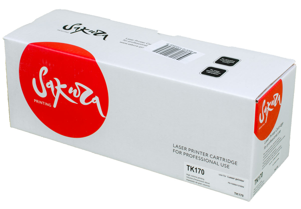 Sakura TK170, Black тонер-картридж для Kyocera FS-1320D/1370DNSATK170 Sakura TK170, Black тонер-картридж для Kyocera FS-1320D/1370DNSATK170Тонер-картридж Sakura TK170 для лазерных принтеров Kyocera FS-1320D/1370DN является альтернативным решением для замены оригинальных картриджей. Он печатает с тем же качеством и имеет тот же ресурс, что и оригинальный картридж. В картриджах компании Sakura используется химический синтезированный тонер, который в отличие от дешевого тонера из перемолотого полимера, не царапает, а смазывает печатающий вал, что приводит к возможности многократных перезаправок картриджей. Такой подход гарантирует долгий срок службы принтера, превосходное качество и стабильность печати. Тонер-картриджи Sakura производятся при строгом соответствии стандартам ISO 9001 и ISO 14001, что подтверждено международными сертификатами.