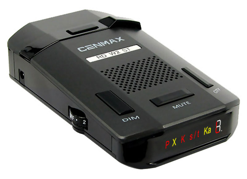 Inspector Cenmax RD W2 ST, Black радар-детекторCENMAX RD W2 ST Inspector Cenmax RD W2 ST, Black радар-детекторCENMAX RD W2 STРадар-детектор Inspector Cenmax RD W2 ST предназначен для заблаговременного обнаружения сигналов радаров скорости во всех диапазонах, на текущий момент используемых в России, включая X, К, расширенный Ка и даже радаров работающих в POP и импульсных режимах, включая современный радар Стрелка модификаций СТ (стационарный) и М (мобильный). Лазерный приёмник обеспечивает надёжное обнаружение лазерного излучения в диапазоне 360 градусов. Индикация силы излучения радарного сигнала Фильтр ложных срабатываний Режимы: Трасса, Город 1, Город 2 Ручная регулировка громкости сигналов предупреждения Память настроек Отключение диапазонов