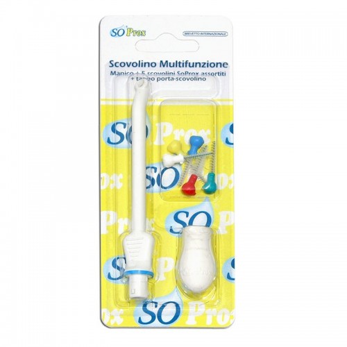 SoWash Ортодонтическая Насадка для ирригатора (ершик)11 SoWash Ортодонтическая Насадка для ирригатора (ершик)11Инновационная межзубная щетка, которая благодаря очищению одновременно ершиком и водяной струей, гарантирует идеальную чистоту всех межзубных промежутков. Она может быть использована: - как обычный ершик для межзубных промежутков - с ирригатором; одновременно очищение происходит как ершиком, так и напором струи. Упаковка содержит: - 1 насадка на ирригатор SoWash - 5 ершиков разных размеров: тонкий, супер тонкий, экстра тонкий, ультра тонкий, конический - 1 резиновая ручка, в которую Вы можете поместить ершик и пользоваться им отдельно от ирригатора