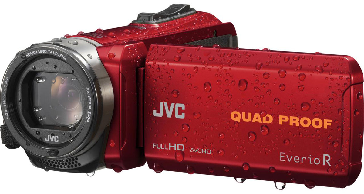 JVC GZ-R435REU, Red цифровая видеокамераGZ-R435REU JVC GZ-R435REU, Red цифровая видеокамераGZ-R435REUJVC GZ-R435REU - видеокамера с 4 степенями защиты Quad-Proof, встроенным аккумулятором, который обеспечит работу камеры до 5 часов и встроенной флеш-памятью объемом 4 Гб.Данная модель оснащена КМОП сенсором с разрешением 2,5 Мп с обратной подсветкой, 40-кратным оптическим зумом и системой стабилизации изображения.Видеокамера поддерживает запись при закрытом ЖК экране, а также оснащена резьбой 37 мм для установки светофильтров или широкоугольного конвертора.Модель водонепроницаема при погружении на глубину до 5 м. После активного дня, проведённого на свежем воздухе, её можно вымыть под проточной водой.Прочный корпус выдерживает падение с высоты до 1,5 м. Он защищён от влаги и пыли и рассчитан на работу в широком диапазоне температур.Аккумулятор встроен внутрь корпуса, что обеспечивает ещё более высокую защиту от влаги и позволяет существенно сократить опасность повреждения видеокамеры при замене батарей в плохую погоду.