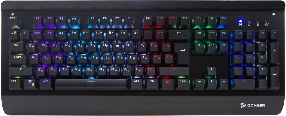 Qcyber Zadiak, Black игровая клавиатураQC-03-007DV01 Qcyber Zadiak, Black игровая клавиатураQC-03-007DV01Подсветка клавиш: RGB, anti-ghosting, металлический корпус, USB2.0.