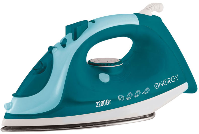 Energy EN-310, Turquoise утюг54 270064 Energy EN-310, Turquoise утюг54 270064Утюг Energy EN-310 с подошвой из нержавеющей стали превратит процесс глажки различных видов ткани в легкое и неутомительное занятие. Прибор обладает всеми необходимыми характеристиками для отличного результата: сухое глажение, отпаривание с регулировкой, функция разбрызгивания, возможность вертикального отпаривания. Модель оснащена функциями самоочистки и парового удара. Сетевой шнур крепится при помощи шарового механизма, что не позволяет ему запутаться во время эксплуатации.