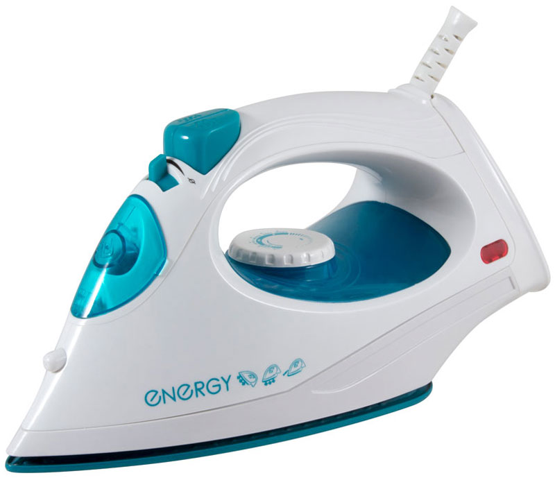 Energy EN-336, Turquoise утюг54 270066 Energy EN-336, Turquoise утюг54 270066Утюг Energy EN-336 с тефлоновым покрытием подошвы превратит процесс глажки различных видов ткани в легкое и неутомительное занятие. Прибор обладает всеми необходимыми характеристиками для отличного результата: сухое глажение, отпаривание с регулировкой, функция разбрызгивания, возможность вертикального отпаривания. Модель оснащена функцией парового удара. Сетевой шнур крепится при помощи шарового механизма, что не позволяет ему запутаться во время эксплуатации.