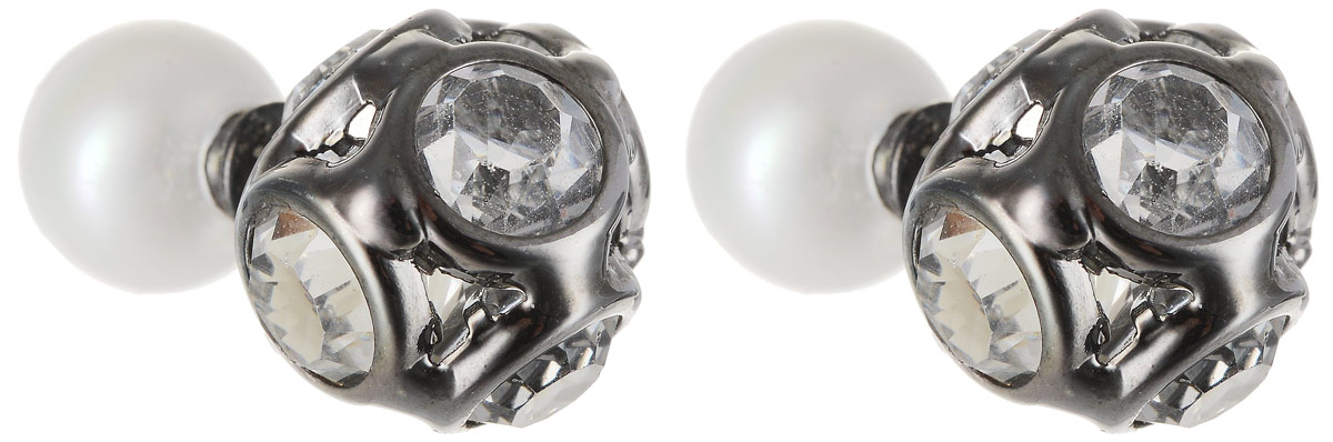 Серьги Art-Silver, цвет: черный. КФ9-337КФ9-337 Серьги Art-Silver, цвет: черный. КФ9-337КФ9-337Бижутерный сплав, майорика, куб.циркон.