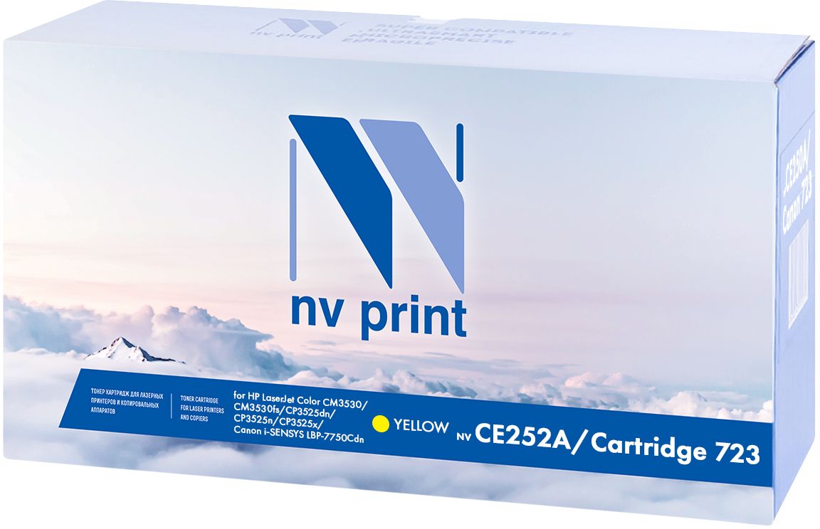 NV Print CE252A/723Y, Yellow тонер-картридж для НР LaserJet Color CP3525/CP3525dn/CP3525n/CP3525x/CM3530/CM3530fs/Canon i-SENSYS LBP7750CdnNV-CE252A/723Y NV Print CE252A/723Y, Yellow тонер-картридж для НР LaserJet Color CP3525/CP3525dn/CP3525n/CP3525x/CM3530/CM3530fs/Canon i-SENSYS LBP7750CdnNV-CE252A/723YКартридж лазерный совместимый Canon/HP, производитель NV Print, модель NV-CE252A/Canon 723 Yellow для НР LaserJet Color CP3525/CP3525dn/CP3525n/CP3525x/CM3530/CM3530fs/Canon i-SENSYS LBP7750Cdn, ресурс 7000 копий.