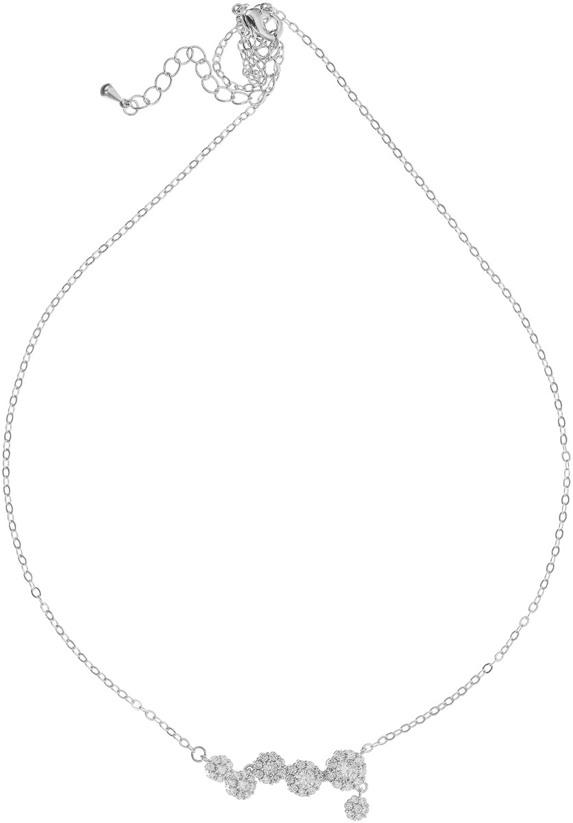 Колье Bradex Снежный блеск, цвет: серебряный. AS 0108AS 0108 Колье Bradex Снежный блеск, цвет: серебряный. AS 0108AS 0108Необычное колье оттенит Ваш индивидуальный образ. Оригинальный дизайн колье в виде пяти комочков снега с серебряным покрытием и крошечной подвеской добавит блеска в ваш образ. Сияние циркона, кристаллами которого усыпано украшение, подчеркнет женственность и заставит лицо светиться изнутри. Застегивается модель на карабин, при помощи которого регулируется по длине.