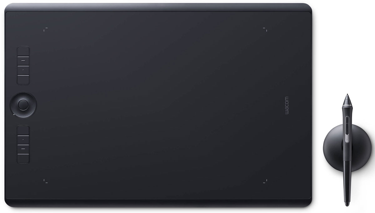 Wacom Intuos Pro Large графический планшет (PTH-860-R)4949268620611 Wacom Intuos Pro Large графический планшет (PTH-860-R)4949268620611Wacom Intuos Pro — это триумф современных технологий. Это новые ощущения и результаты работы с пером Wacom Pro Pen 2. Это утонченный дизайн и беспроводное (bluetooth) соединение с ПК. Это вспомогательные клавиши Express Keys и сенсорное кольцо Touch Ring. Создавайте новое с новым Intuos Pro!Подключите Wacom Intuos Pro к своему компьютеру Mac или PC с Windows, используя USB-кабель или технологию Bluetooth, установите драйверы — и можете приступать к работе в любом творческом приложении.Новое перо Wacom Pro Pen 2 незамедлительно превратится в ваш любимый инструмент для творчества. Оно обладает повышенной чувствительностью, точностью и быстротой реакции по сравнению со всеми выпущенными ранее моделями.Корпус Wacom Intuos Pro сделан из высококачественных первоклассных материалов: черного анодированного алюминия и стекловолокнистого композитного пластика. Несмотря на толщину всего 8 мм, планшет на ощупь надежный и прочный.В комплект всех Wacom Intuos Pro включена подставка для пера со стальным основанием, предназначенная для хранения запасных наконечников. А еще в нее встроен удобный инструмент для замены наконечников.Настраиваемые клавиши ExpressKeys и сенсорное кольцо Touch Ring обеспечивают быстрый доступ к повседневным задачам.Благодаря боковым кнопкам Wacom Pro Pen 2 нужные команды и элементы управления всегда у вас под рукой.Жесты multi-touch делают навигацию по рабочим материалам очень простой — как на смартфоне.