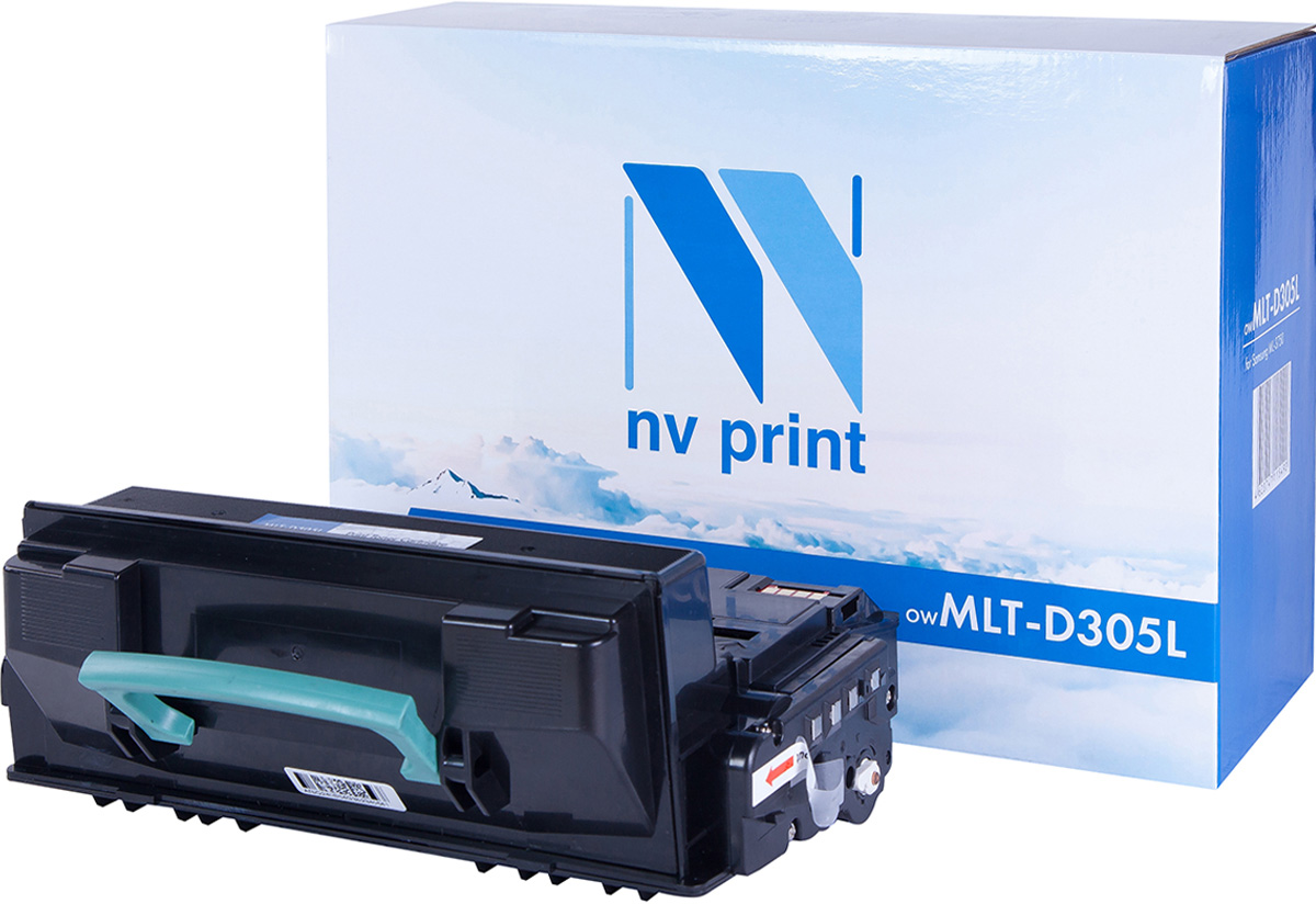 NV Print NV-MLTD305L, Black тонер-картридж для Samsung ML-3750NDNV-MLTD305L NV Print NV-MLTD305L, Black тонер-картридж для Samsung ML-3750NDNV-MLTD305LСовместимый лазерный картридж NV Print NV-MLTD305L для печатающих устройств Samsung - это альтернатива приобретению оригинальных расходных материалов. При этом качество печати остается высоким. Картридж обеспечивает повышенную чёткость чёрного текста и плавность переходов оттенков серого цвета и полутонов, позволяет отображать мельчайшие детали изображения.Лазерные принтеры, копировальные аппараты и МФУ являются более выгодными в печати, чем струйные устройства, так как лазерных картриджей хватает на значительно большее количество отпечатков, чем обычных. Для печати в данном случае используются не чернила, а тонер.