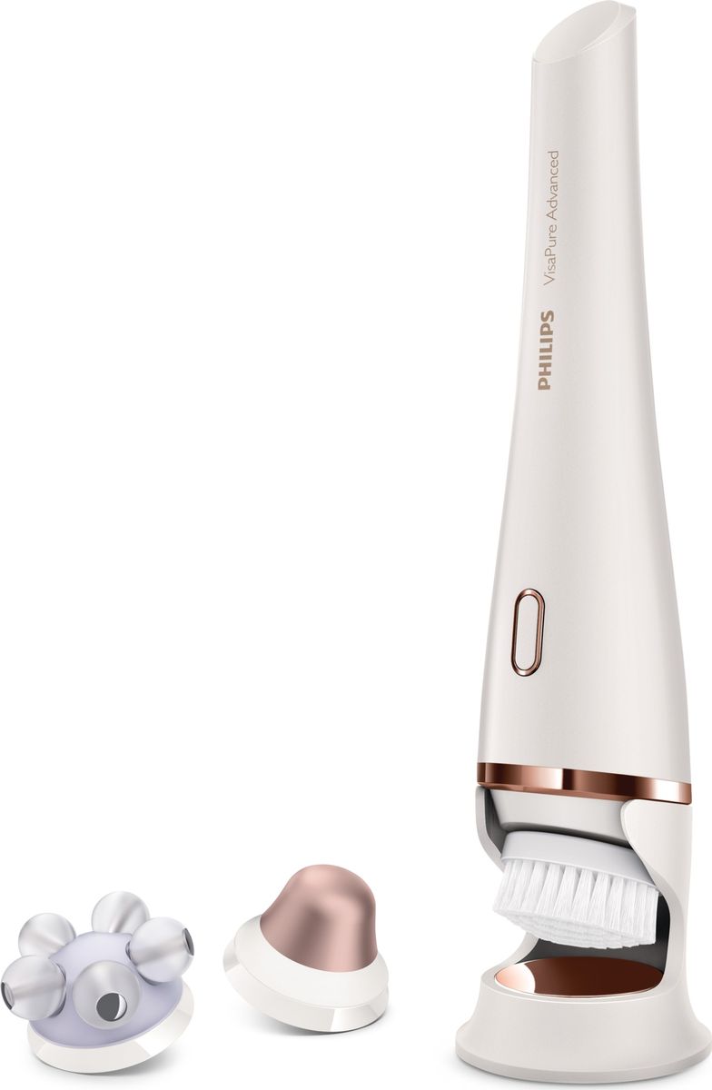 Philips VisaPure Advanced SC5370/10 прибор для ухода за кожей 3-в-1SC5370/10 Philips VisaPure Advanced SC5370/10 прибор для ухода за кожей 3-в-1SC5370/10Ваша кожа сияет красотой и здоровьем! Усовершенствованное очищение и уход за кожей. VisaPure Advanced - это прибор для ухода за кожей в домашних условиях на профессиональном уровне. Он поможет очистить и оздоровить кожу. Пусть ваша кожа сияет красотой и здоровьем! Удобное использование: для ежедневного ухода за кожей Насадки легко мыть в теплой мыльной воде Глубокое и бережное очищение Специальная технология DualMotion и система распознавания насадок Улучшает впитывание любимых средств по уходу за кожей Оздоровительный массаж Улучшает циркуляцию крови и дарит коже молодость и сияние Ощущение 750 нежных прикосновений в минуту Разработано в сотрудничестве с экспертами по массажу из Японии Сияющий взгляд Бережный массаж, обеспечивающий 120 нановибраций в секунду Для сияющего взгляда по утрам