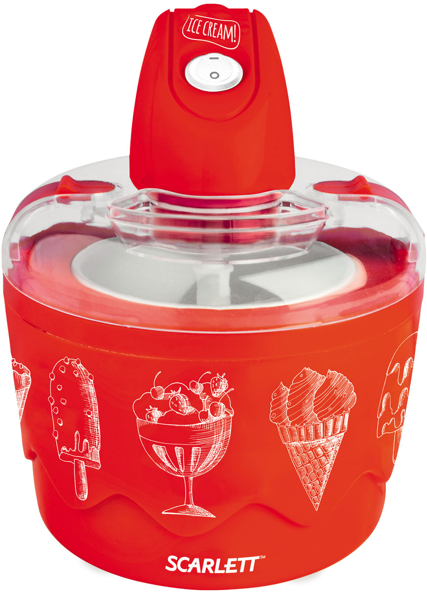 Scarlett SC-IM22255, Red мороженицаSC-IM22255 Scarlett SC-IM22255, Red мороженицаSC-IM22255Мороженое – это всеми любимое лакомство с богатой историей. Еще в 3000 году до нашей эры в богатых домах Китая к столу подавались угощения, отдаленно напоминающие мороженое: перемешанные с дольками фруктов снег и лёд. Мороженым восхищались Александр Македонский, Наполеон и Джордж Вашингтон. Scarlett дарит всем любителям сладкого возможность наслаждаться любимым десертом в любое время в домашних условиях. В этом вам поможет новая мороженица SC-IM22255, созданная для приготовления мягкого мороженого, сорбетов и охлаждения напитков. Яркий и практичный дизайн корпуса, прозрачная крышка делают SC-IM22255 незаменимой на любой кухне и любимой всеми домохозяйками. Ведь чтобы угостить всю семью сладким деликатесом нужно всего лишь совершить несколько простых действий, описанных в прилагающийся инструкции, и не забыть поместить готовый продукт в морозилку для затвердевания! Легкое управление одной кнопкой Большая лопасть для перемешивания...